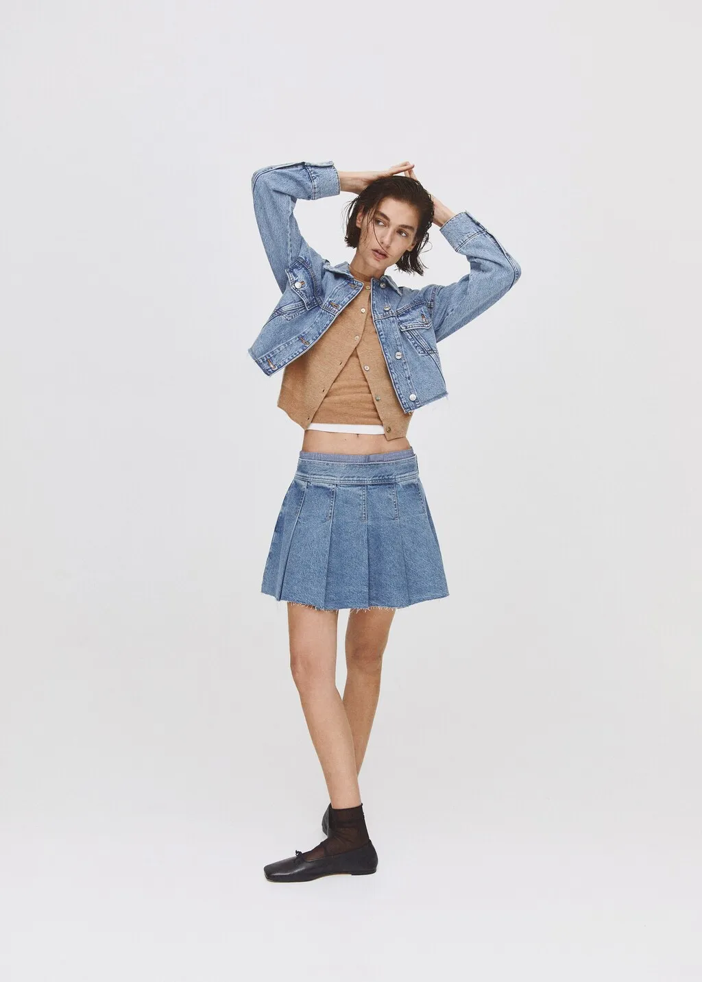Minigonna denim inserti