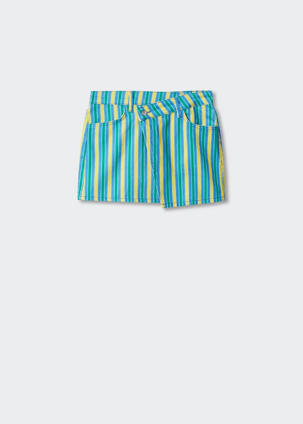 Minigonna denim righe multicolore