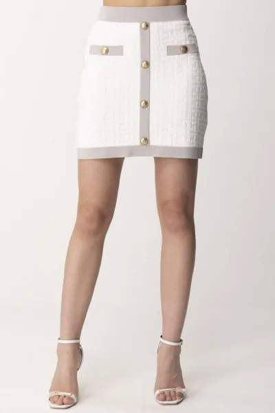 Minigonna embossed Avorio