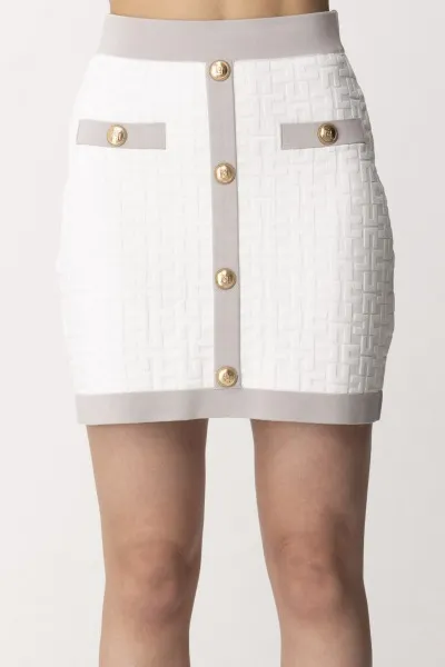 Minigonna embossed Avorio