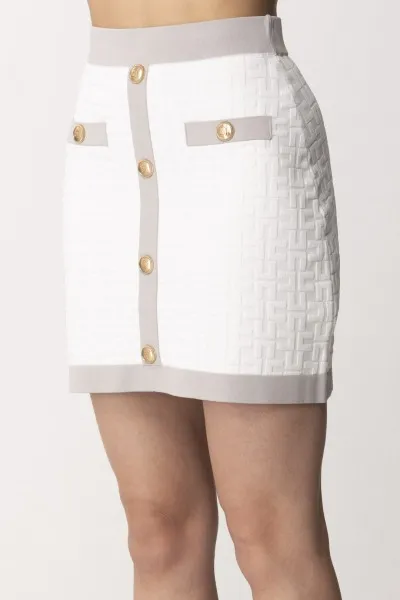 Minigonna embossed Avorio
