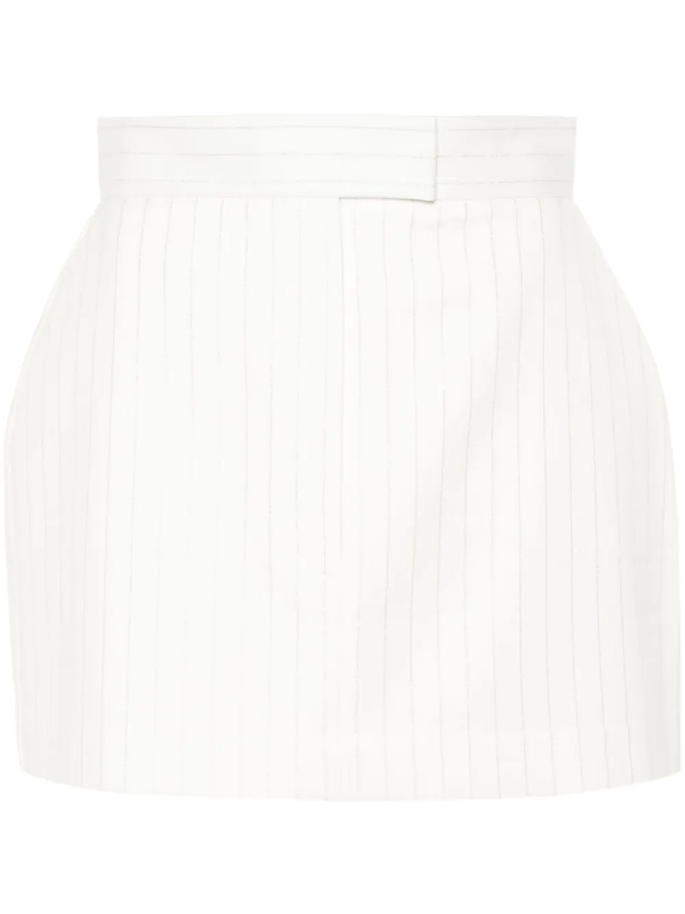 Minigonna gessata in bianco - donna