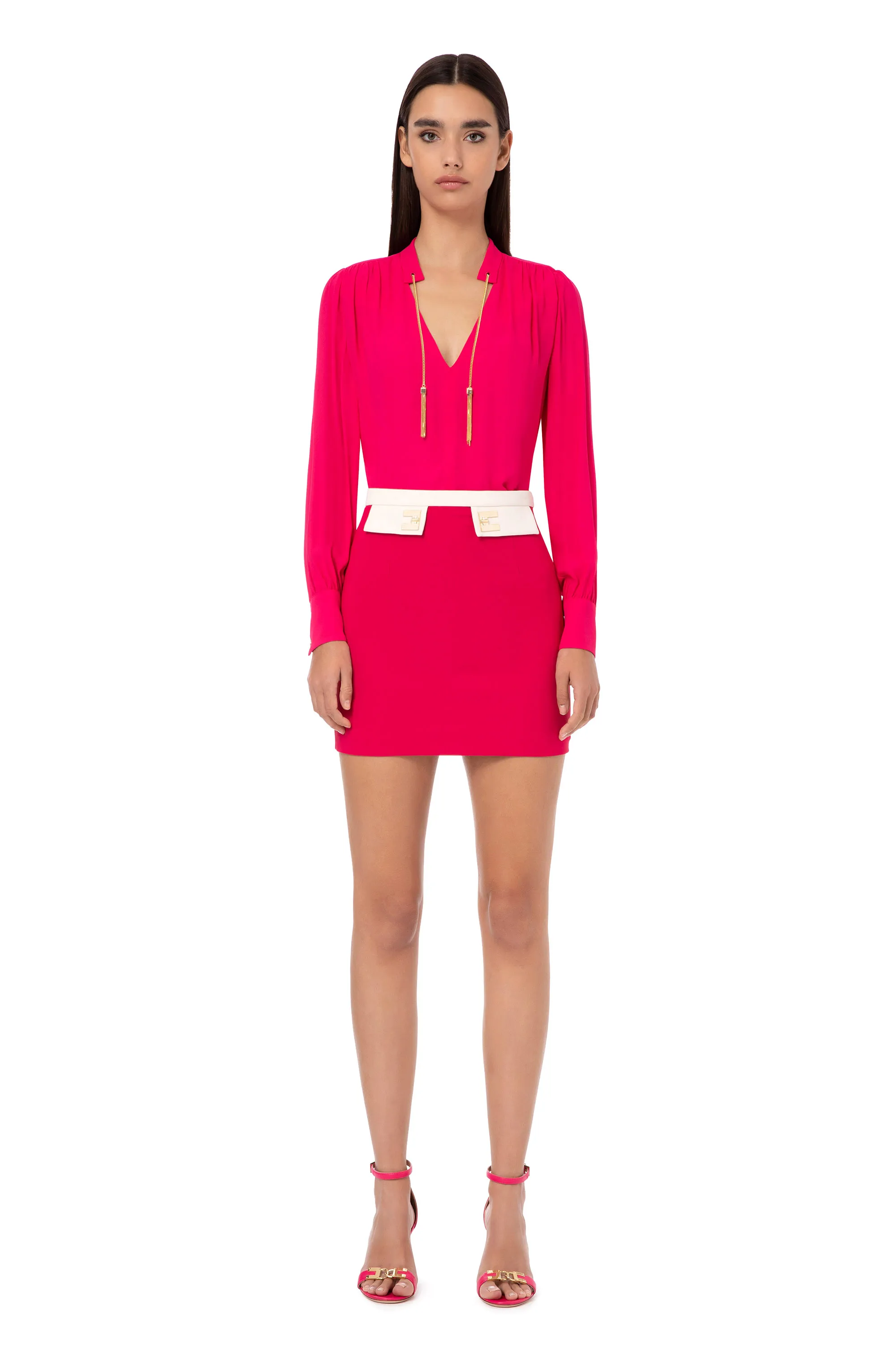 Minigonna in crepe doppio stretch