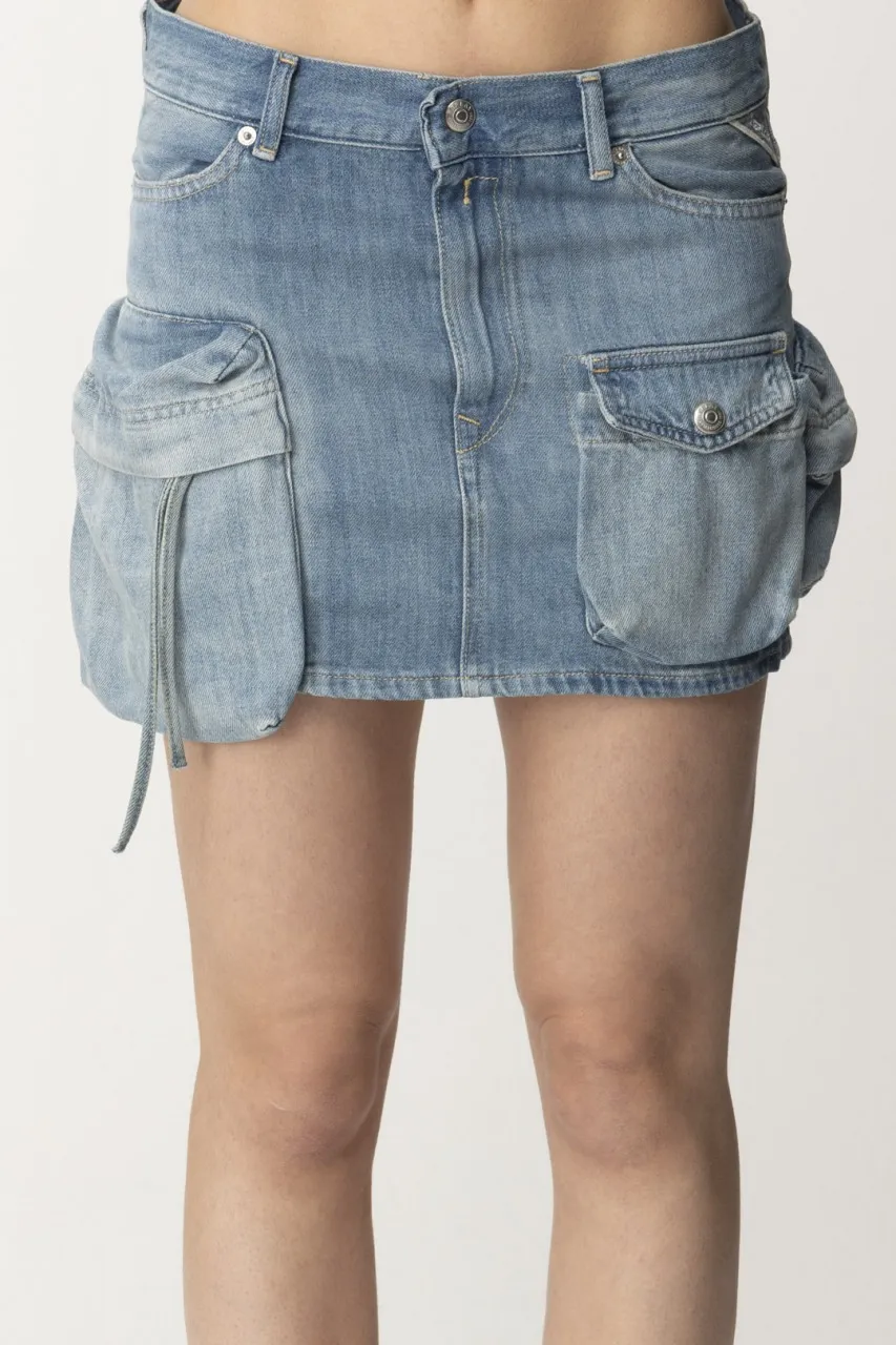 Minigonna in jeans cargo Light blue