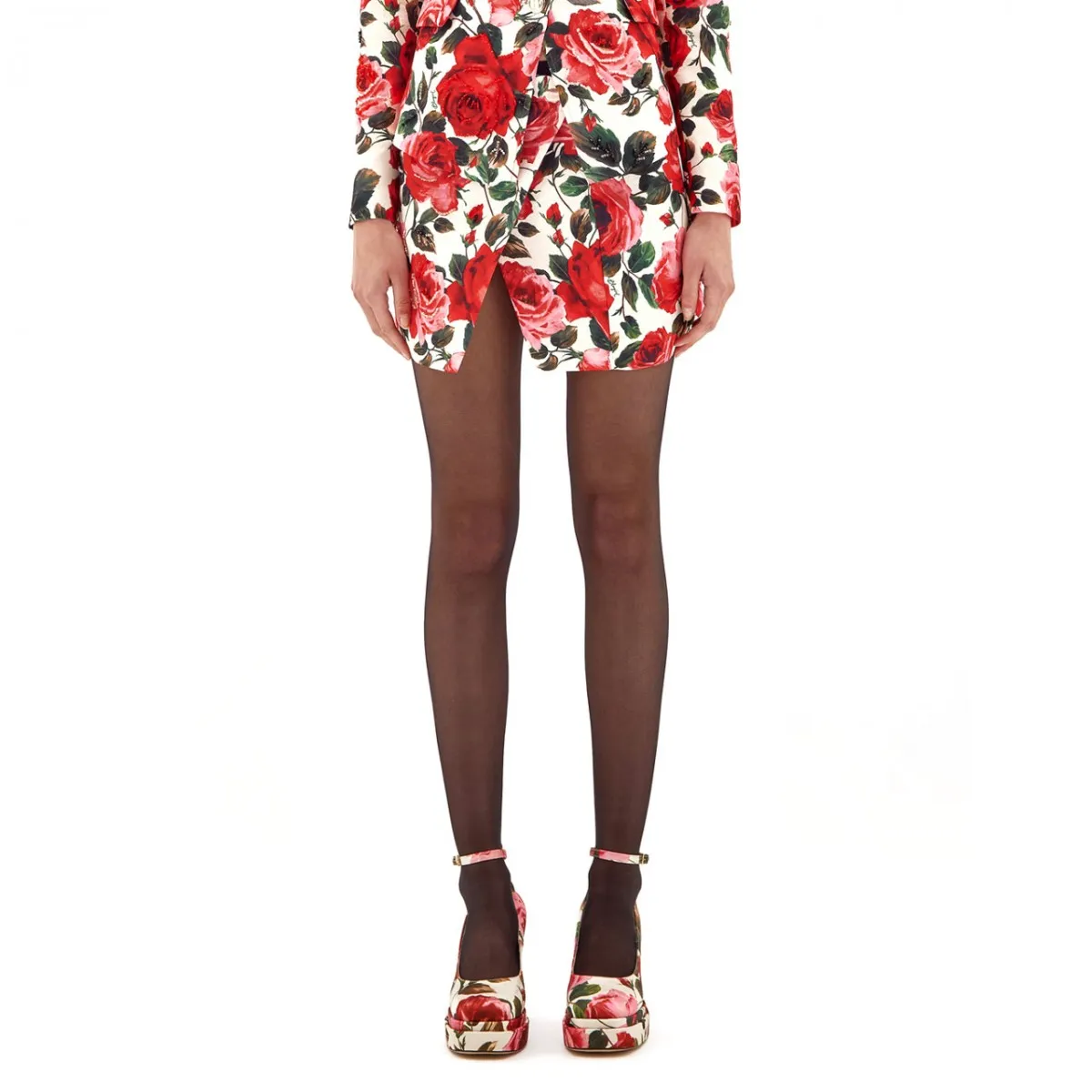 Minigonna Jacquard Deep Roses