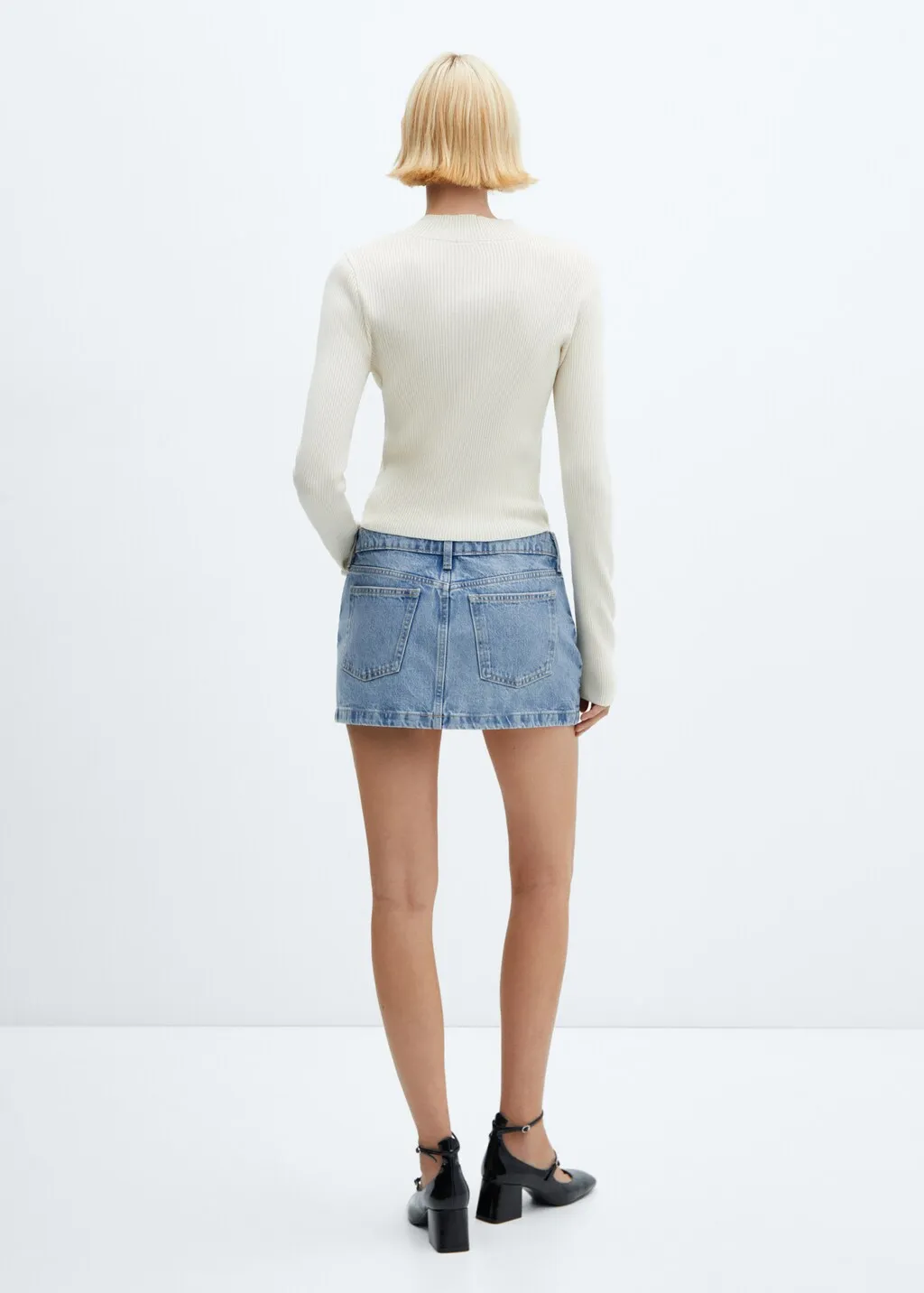 Minigonna jeans vita bassa