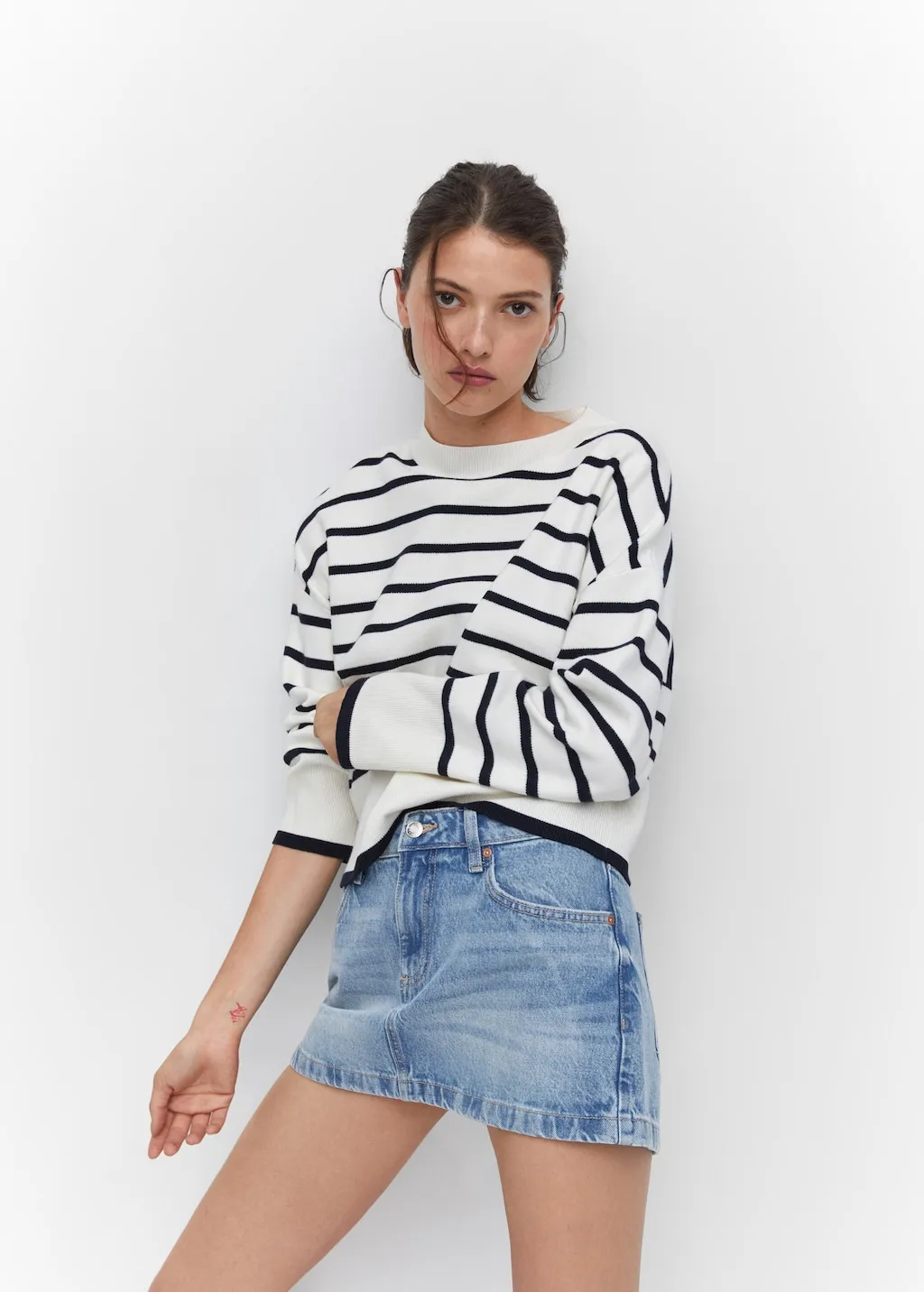 Minigonna jeans vita bassa