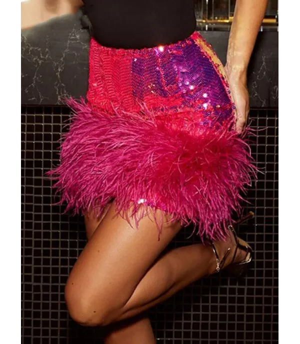 Minigonna peluches sequin Barbiegirl