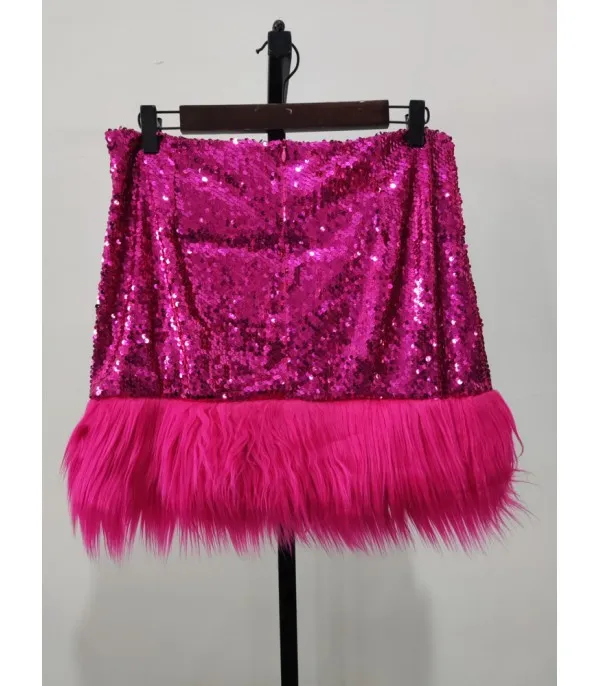 Minigonna peluches sequin Barbiegirl