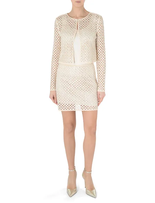 Minigonna Twinset in rete beige