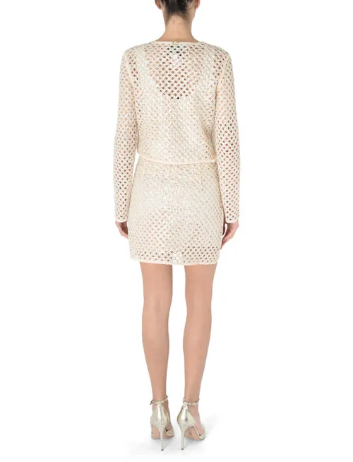Minigonna Twinset in rete beige