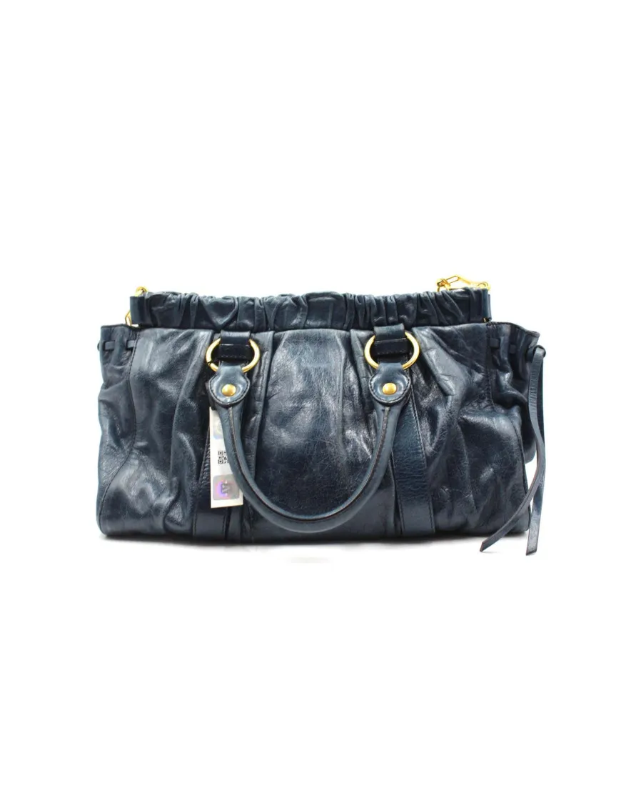Miu Miu Shopping Pelle Blu
