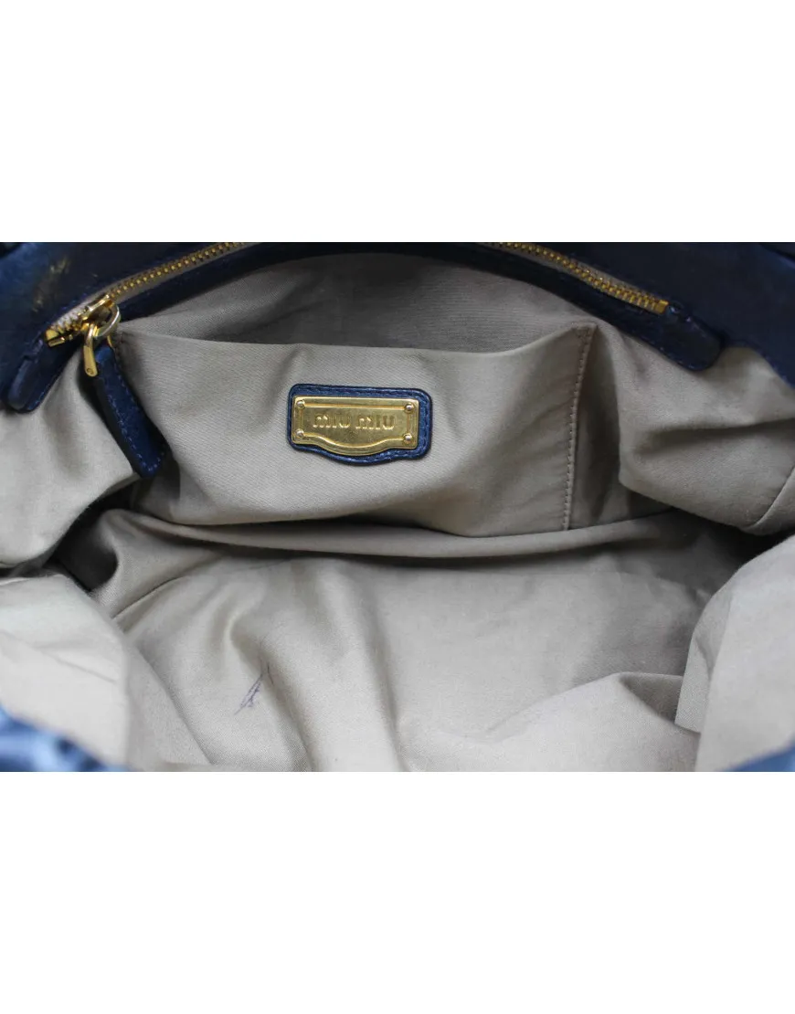 Miu Miu Shopping Pelle Blu
