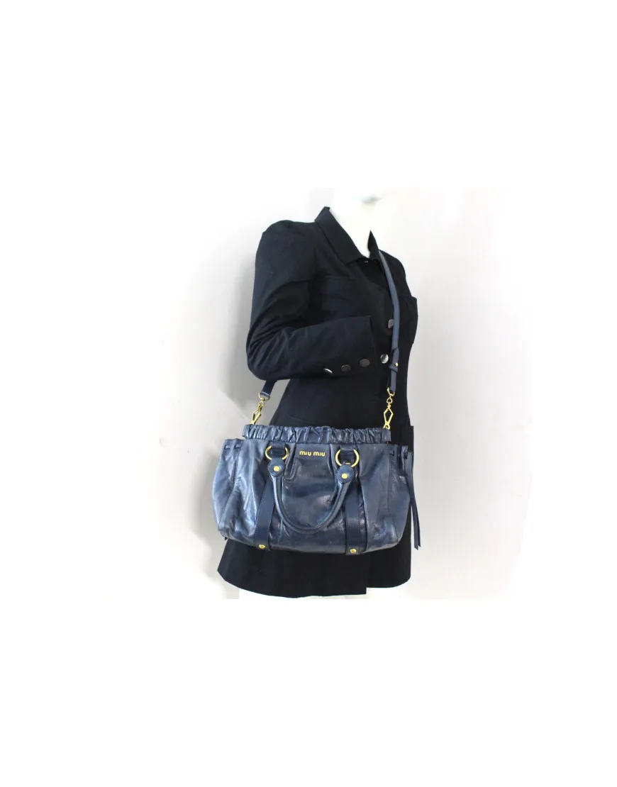 Miu Miu Shopping Pelle Blu