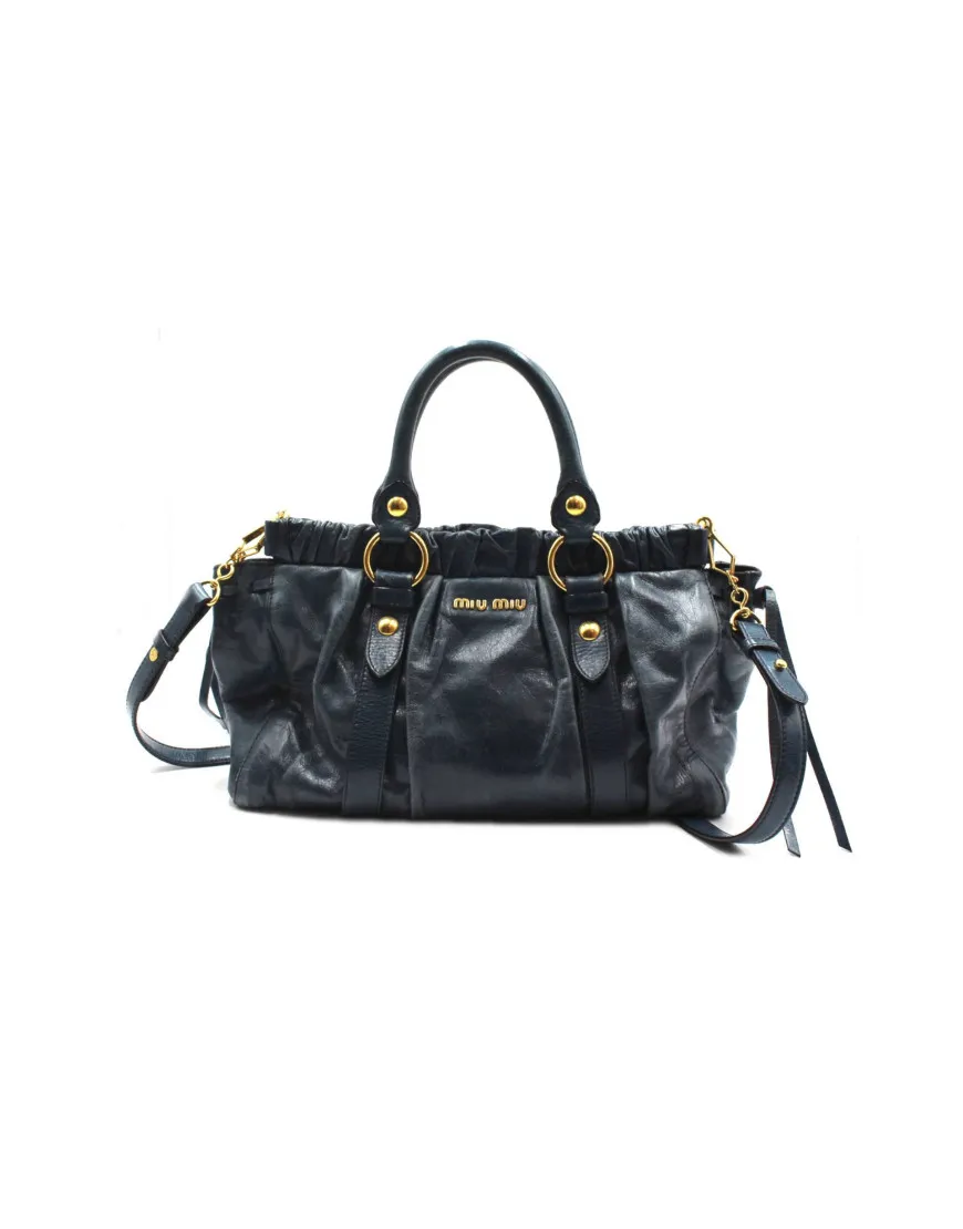 Miu Miu Shopping Pelle Blu