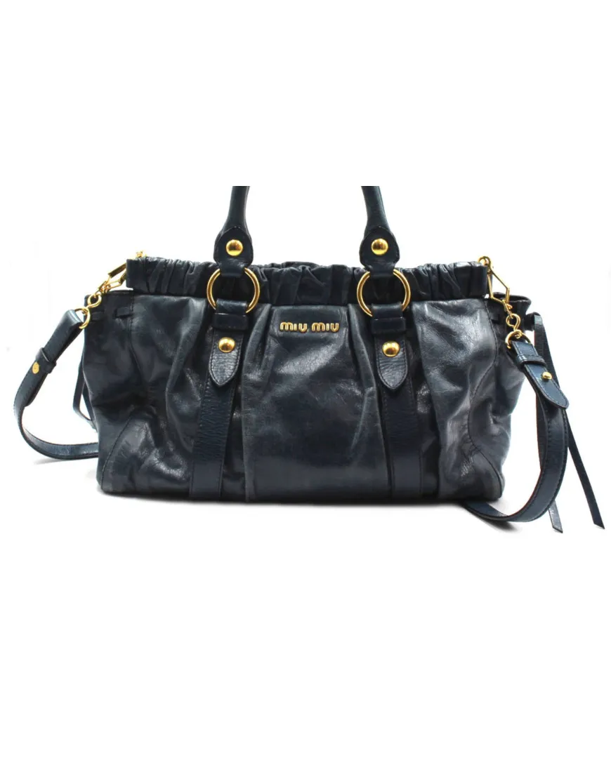 Miu Miu Shopping Pelle Blu