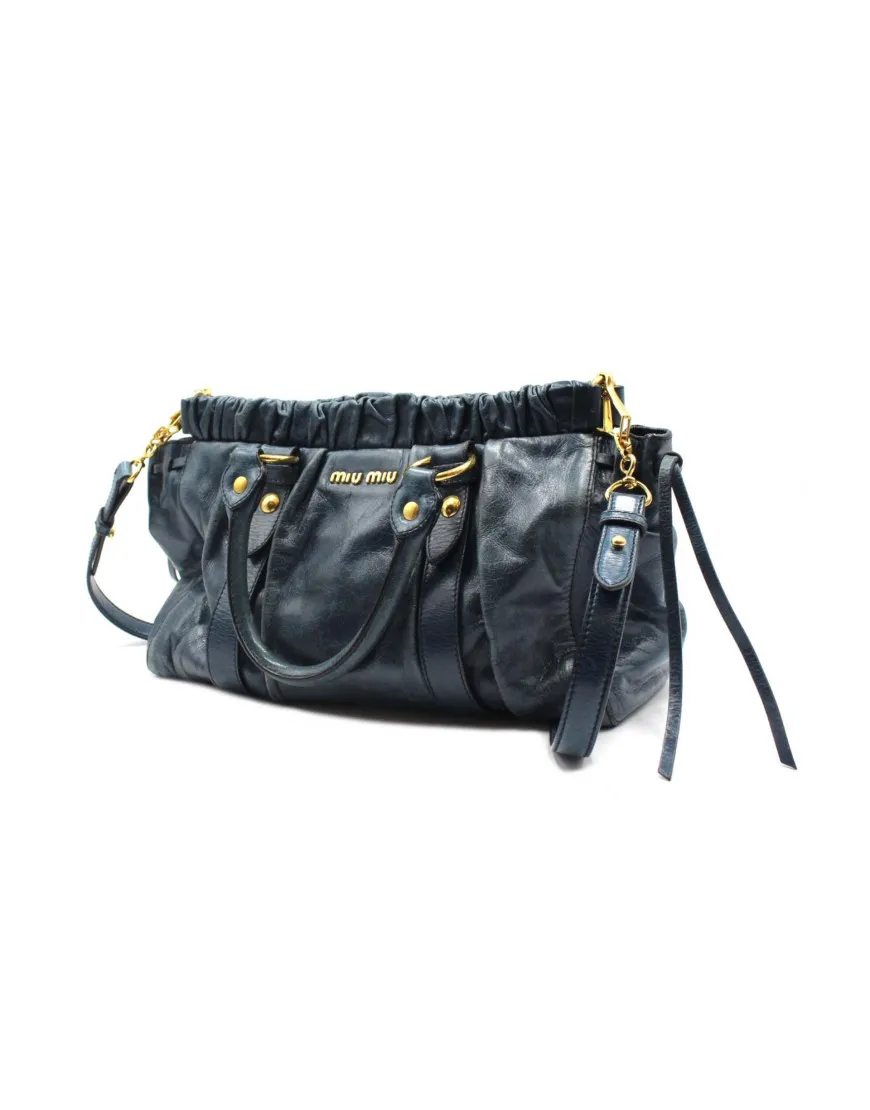 Miu Miu Shopping Pelle Blu