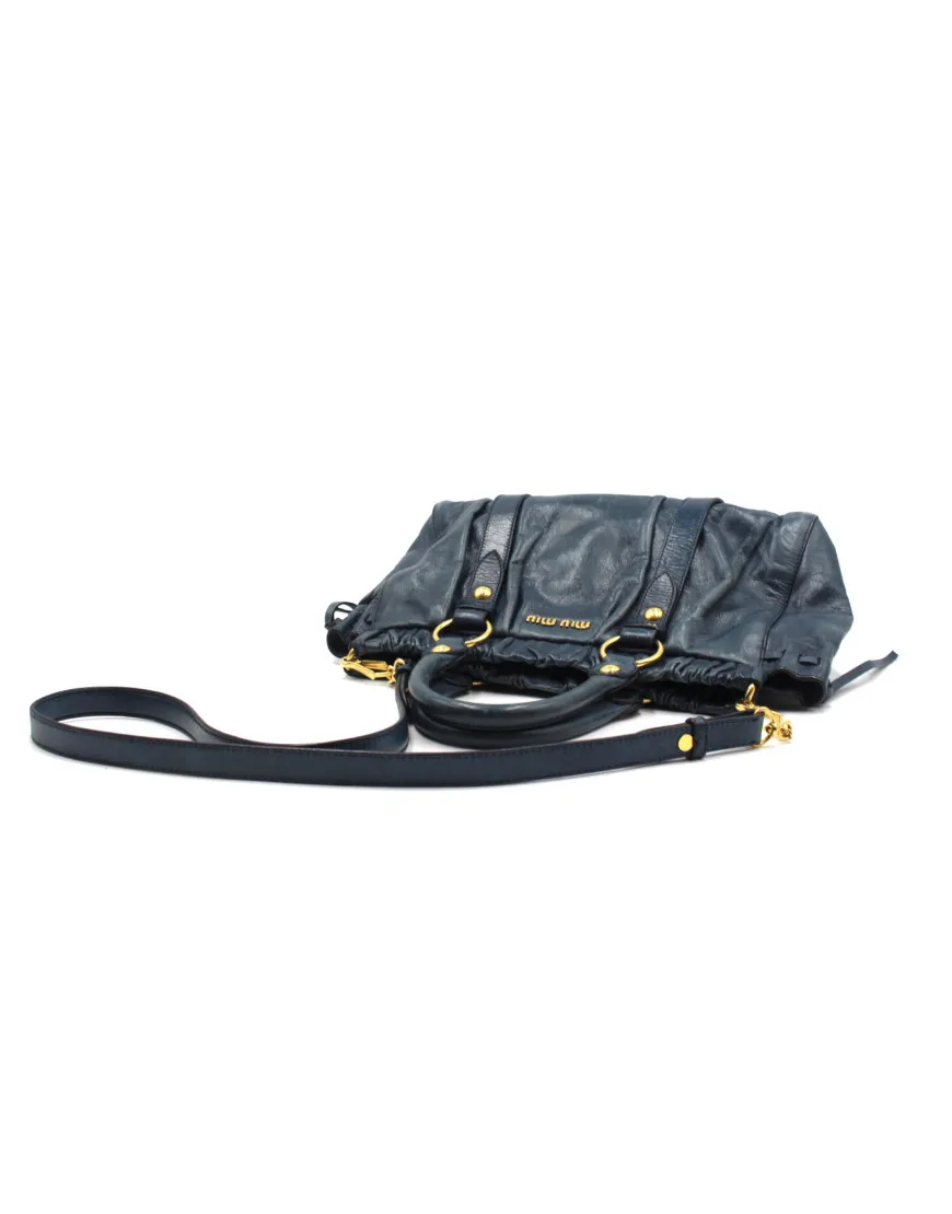 Miu Miu Shopping Pelle Blu