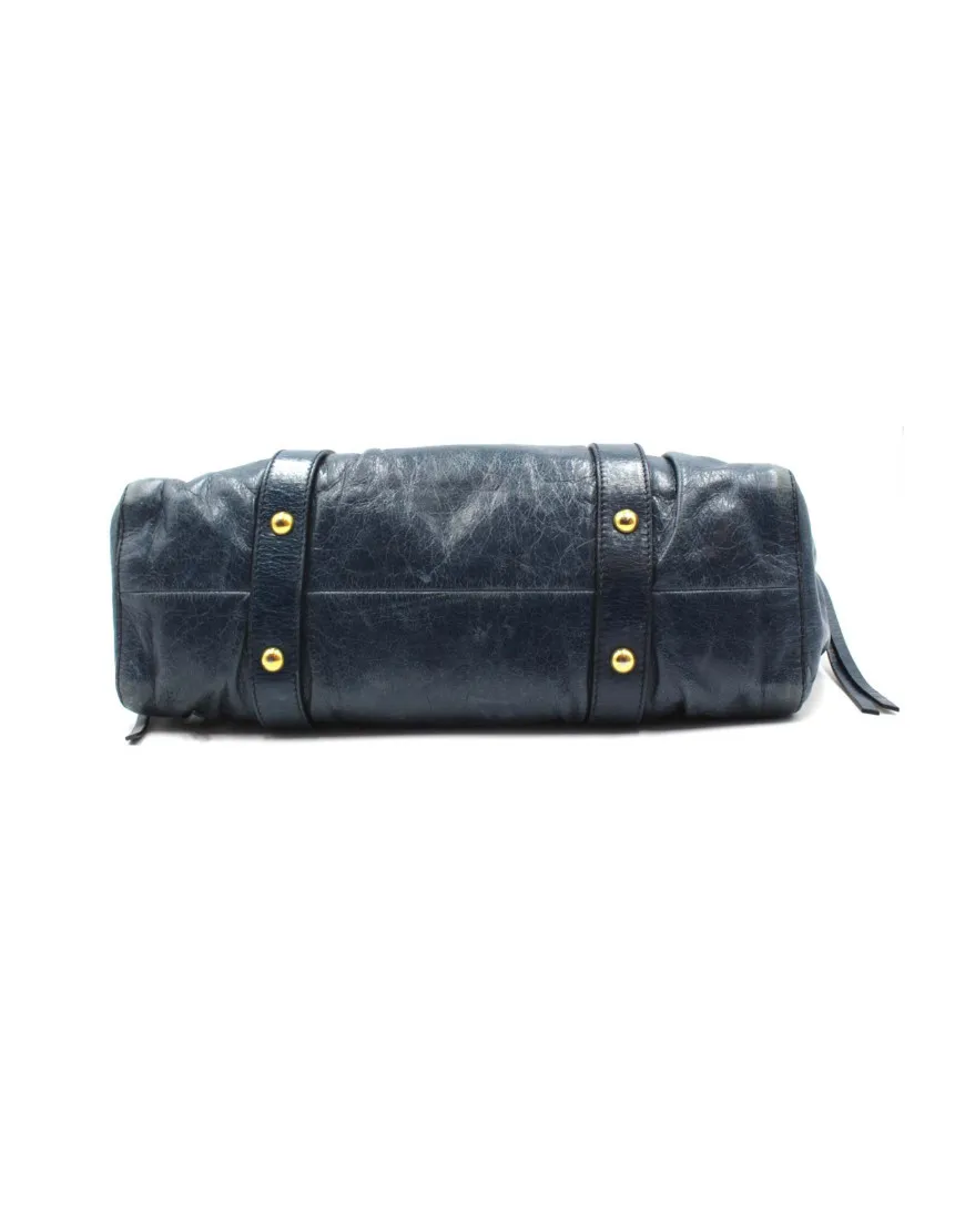 Miu Miu Shopping Pelle Blu