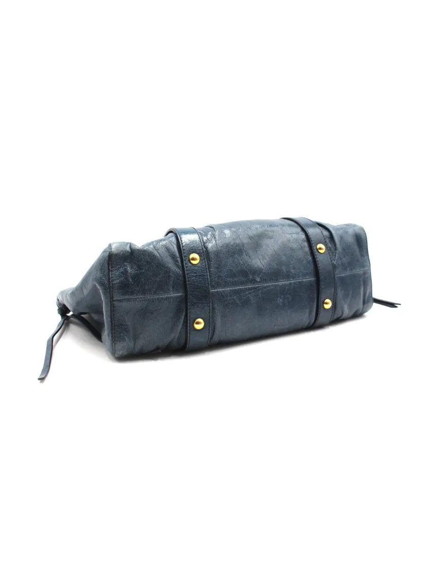 Miu Miu Shopping Pelle Blu