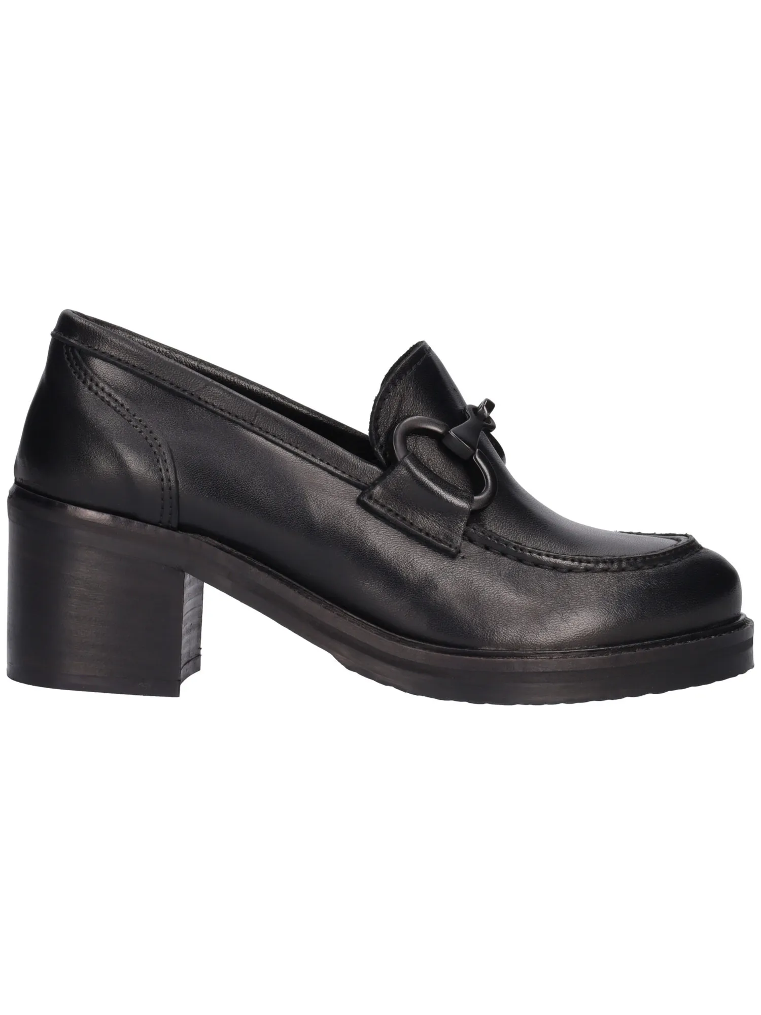 Mocassino tacco largo Barbara Brera da donna nero