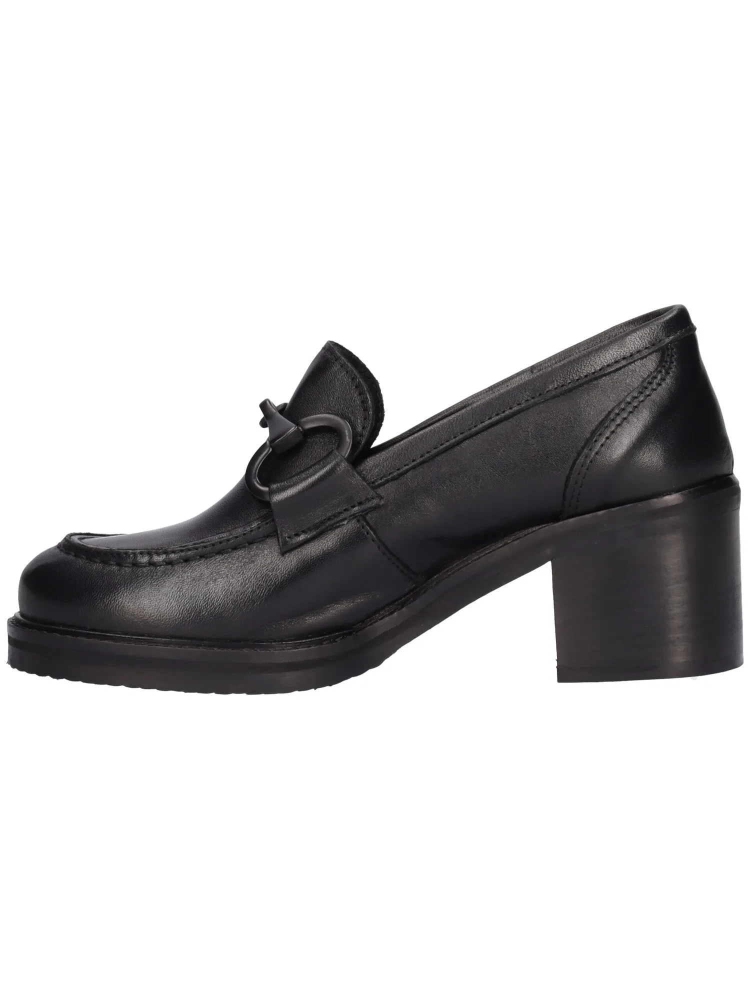 Mocassino tacco largo Barbara Brera da donna nero