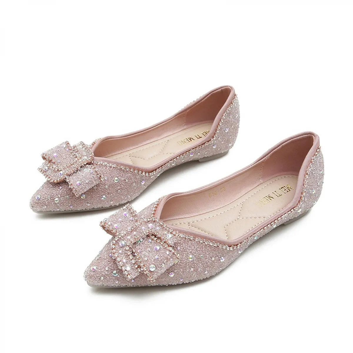 Moda scarpe da barca a punta donna 2022 nuova estate scarpe basse con strass scarpe basse suola morbida scarpe da donna taglie f