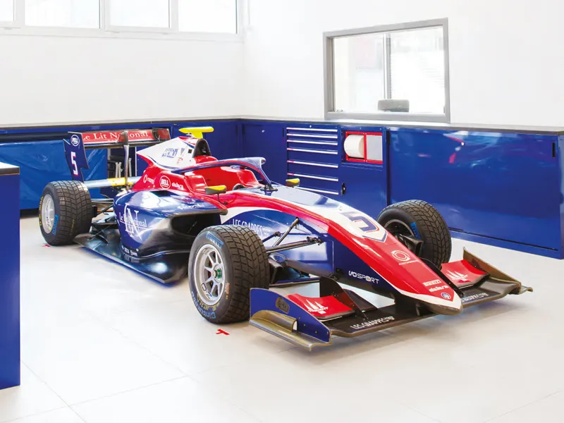 Modulo angolare Fami GARAGE112 con pensile angolare piano acciaio, 744x744x2000mm
