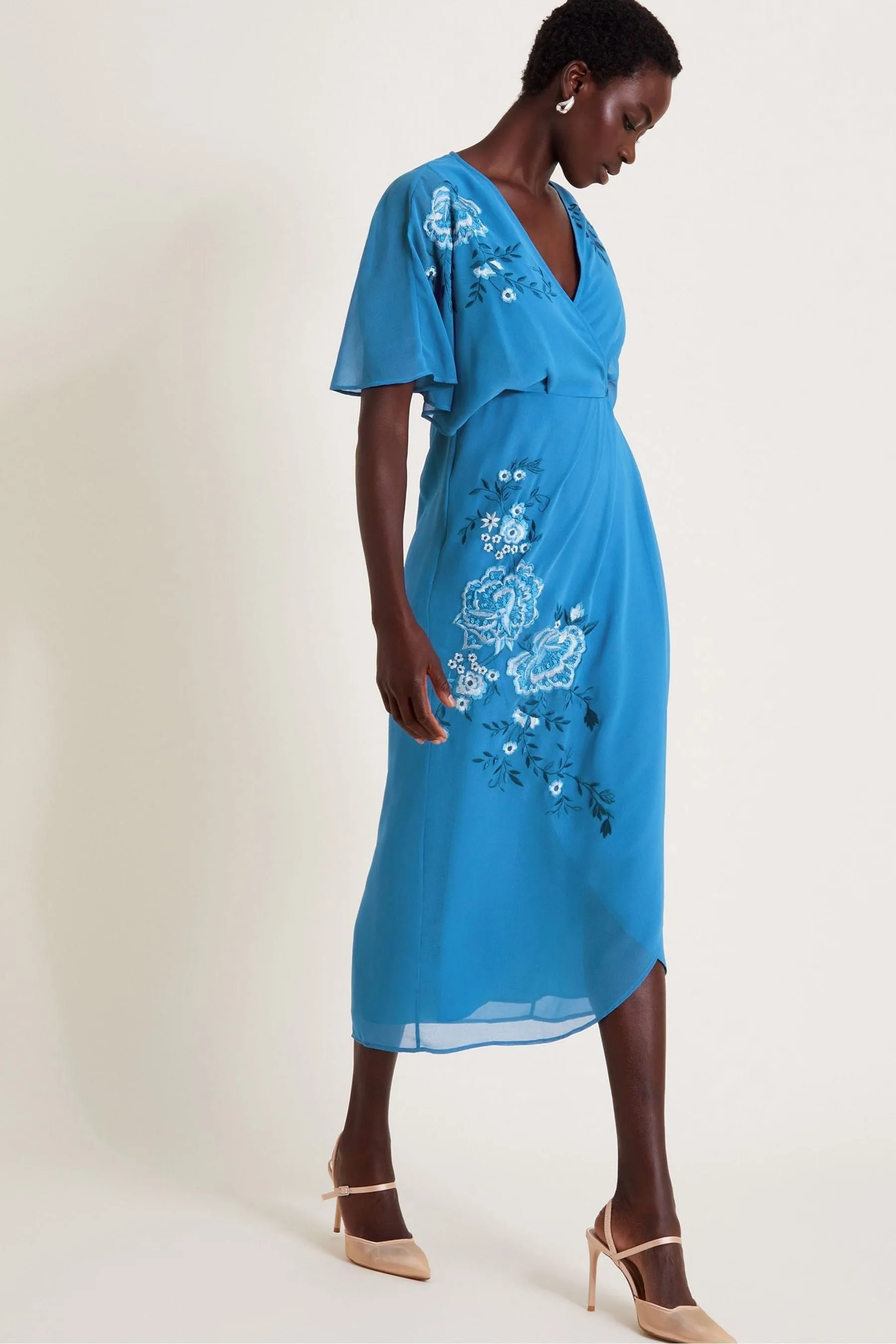 Monsoon Lyla - Abito midi Floreale decorato