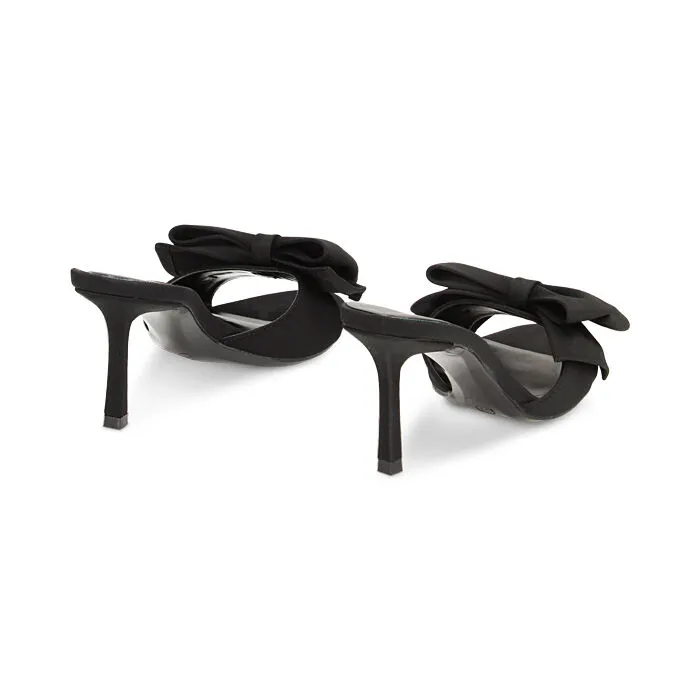 Mules Open Toe nere in lycra, tacco 7,5 cm