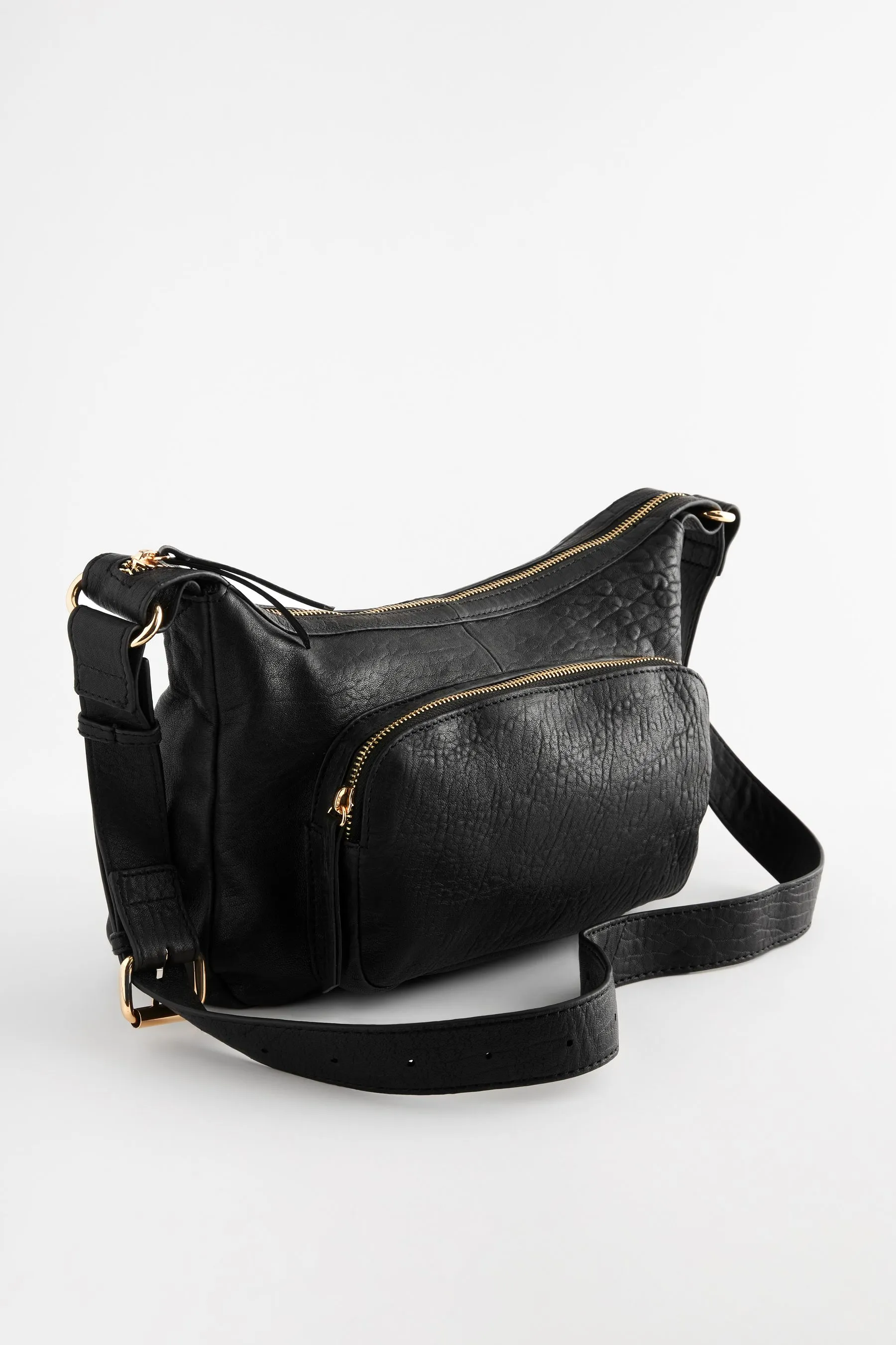 Nero  - Borsa in pelle con tasca sulle spalle