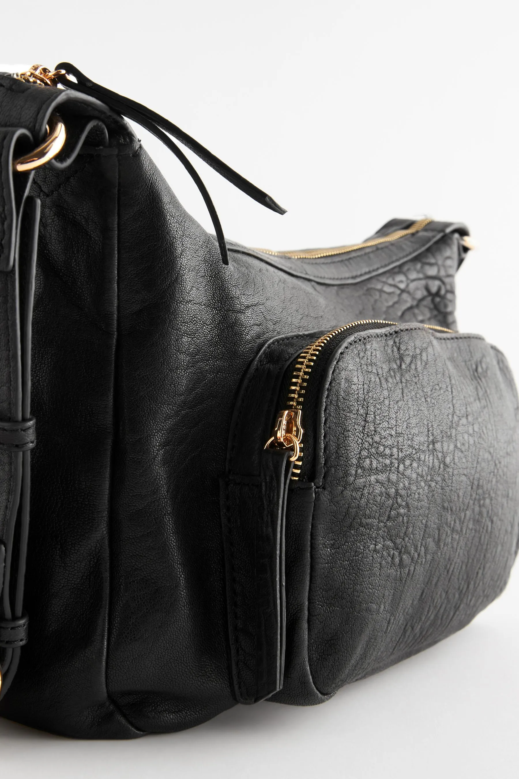 Nero  - Borsa in pelle con tasca sulle spalle