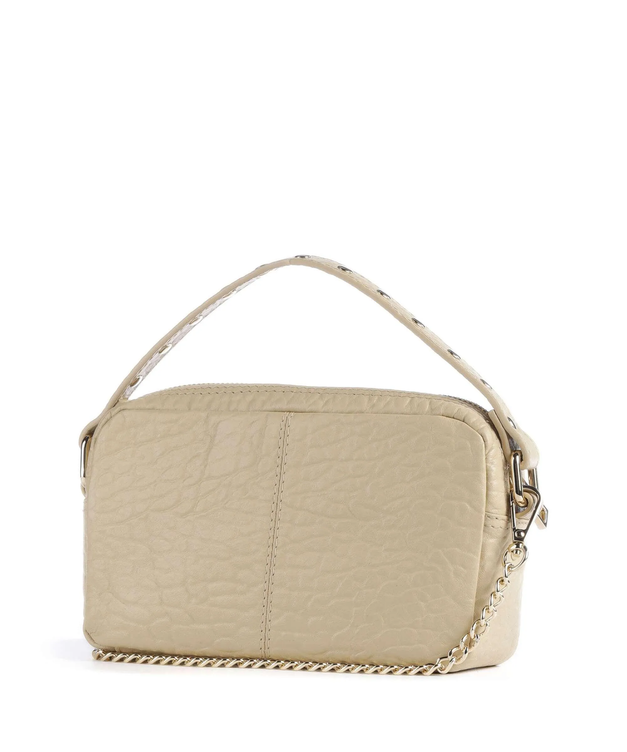  Núnoo New Zealand Helena Buckle Borsa a tracolla pelle in rilievo beige  