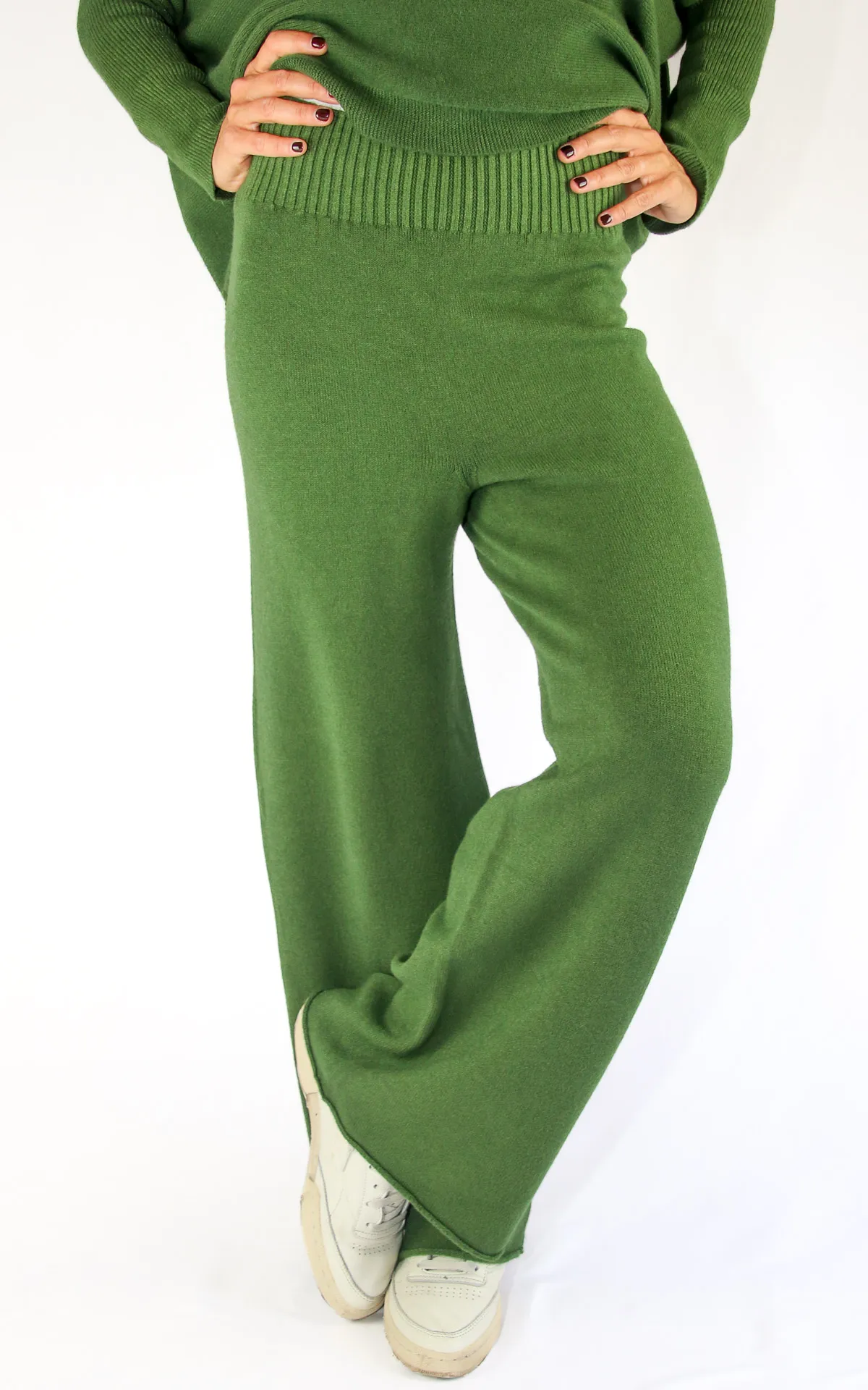 Off-On – pantalone in maglia – verde militare
