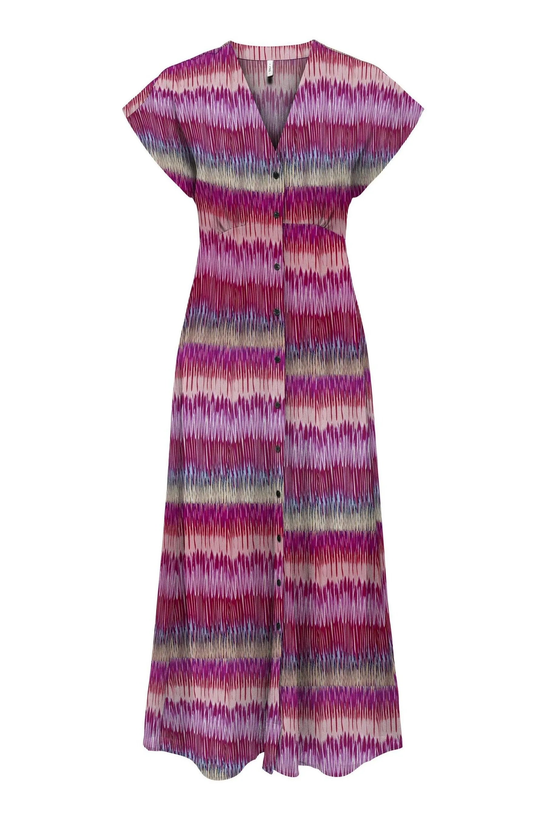 ONLY - Abito maxi Manica corta Con bottoni stampato