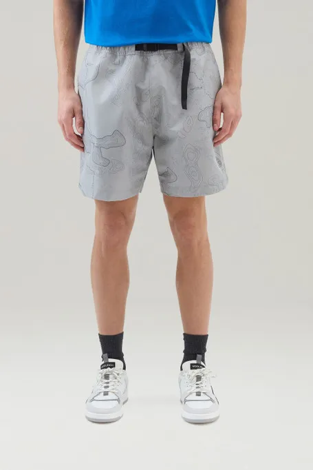 Pantaloncini in tessuto Ripstop con stampa                                                                                Grey T