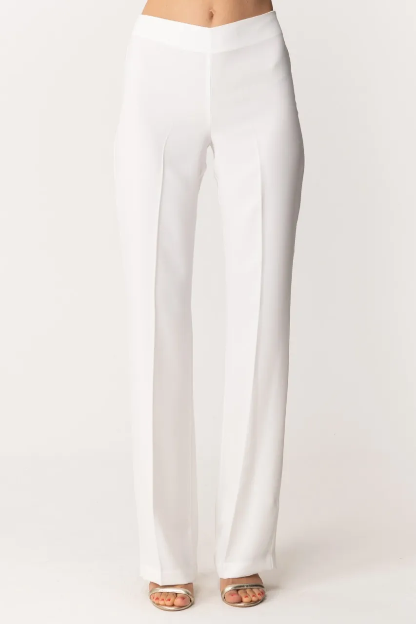 Pantaloni classici a gamba dritta Bianco