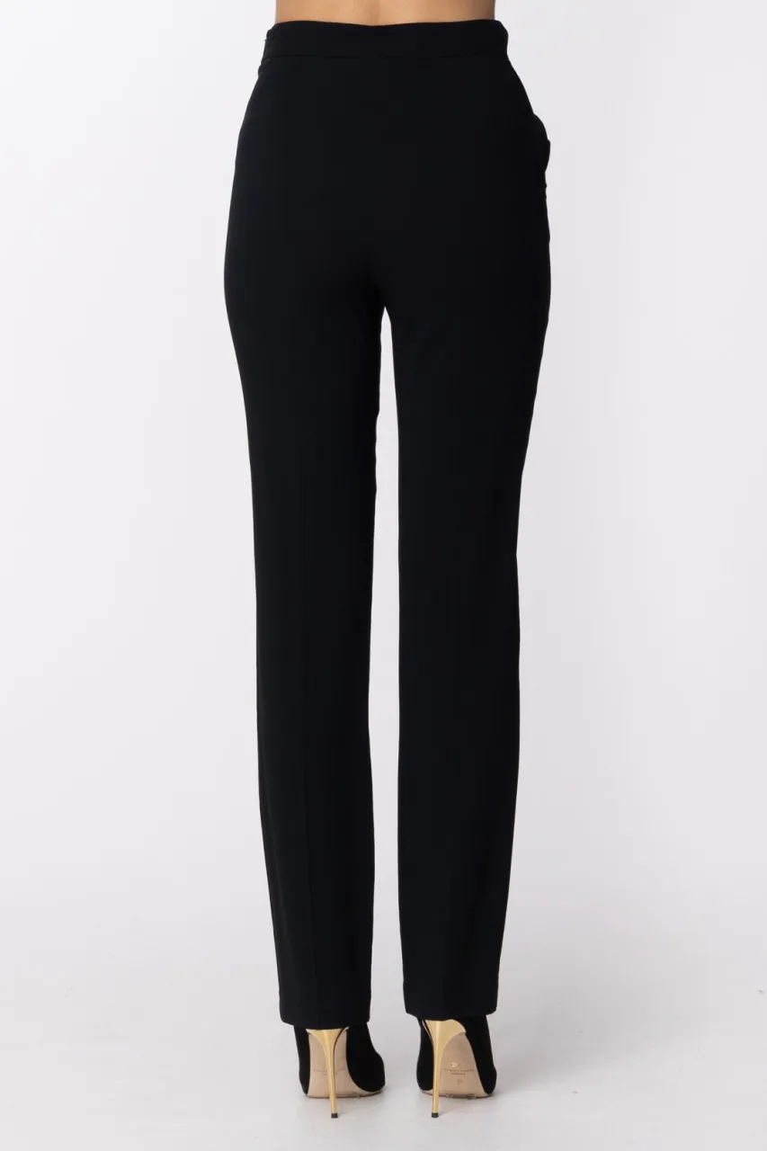 Pantaloni classici a vita alta Nero