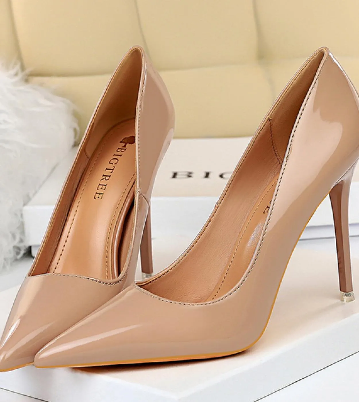 Pelle donna 7,5 cm 10,5 cm Tacchi alti Décolleté classici Lady Stiletto Tacchi bassi sottili Fetish Prom Wedding Scarpe da sposa