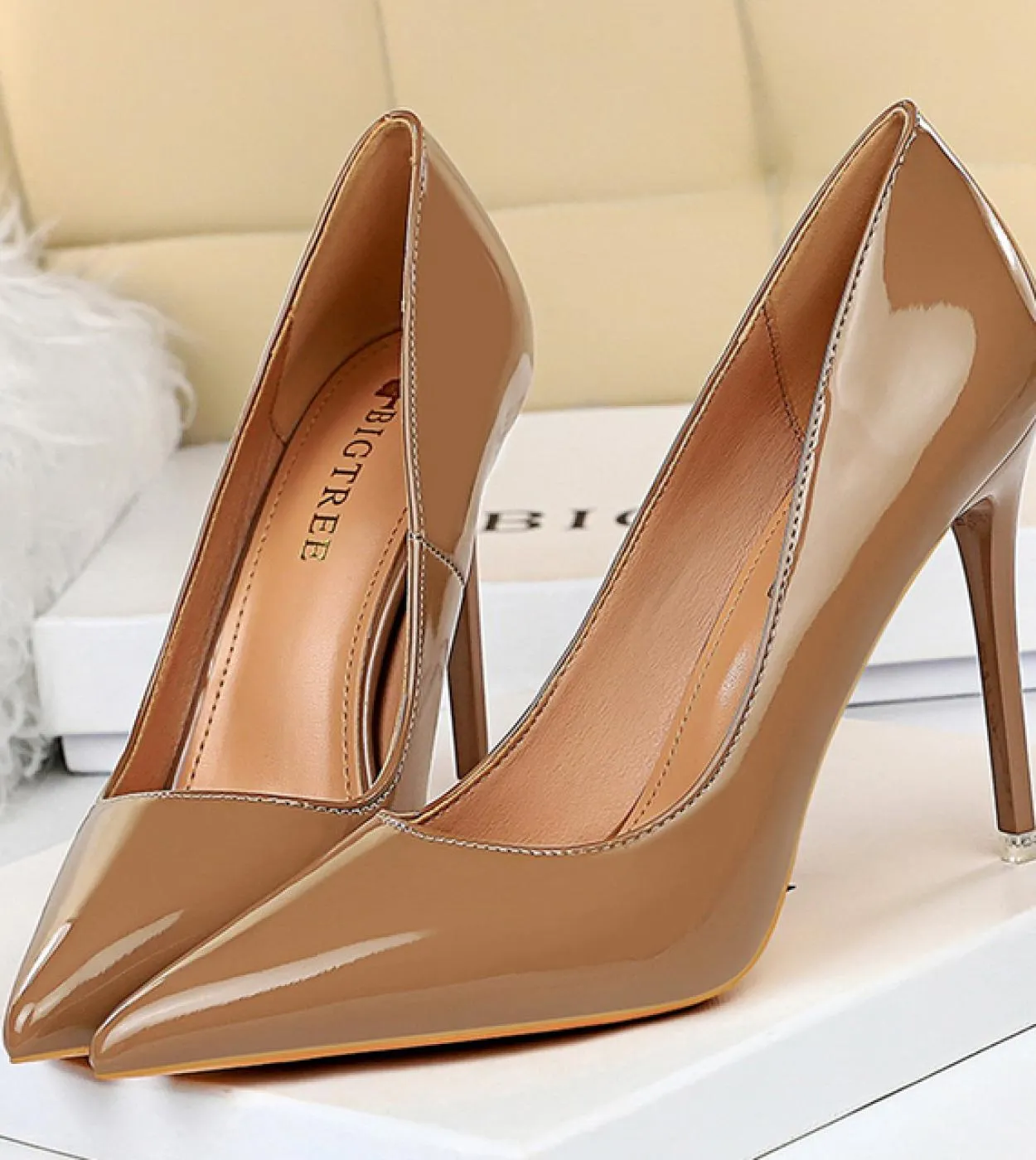 Pelle donna 7,5 cm 10,5 cm Tacchi alti Décolleté classici Lady Stiletto Tacchi bassi sottili Fetish Prom Wedding Scarpe da sposa