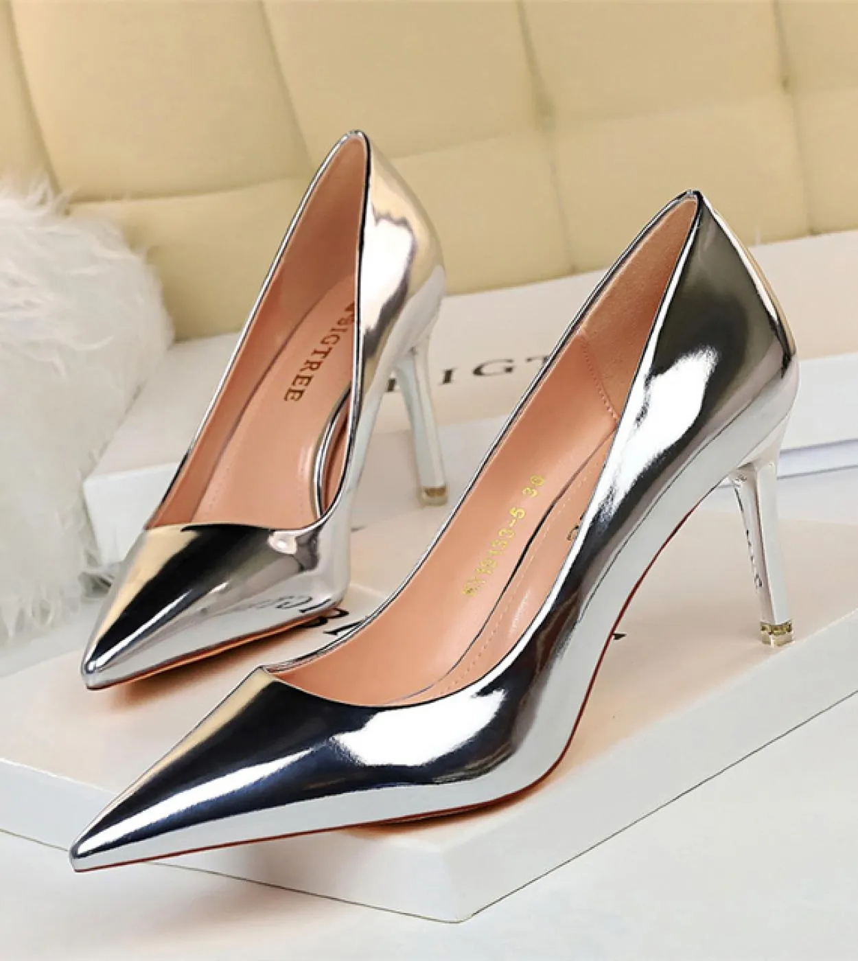 Pelle donna 7,5 cm 10,5 cm Tacchi alti Décolleté classici Lady Stiletto Tacchi bassi sottili Fetish Prom Wedding Scarpe da sposa