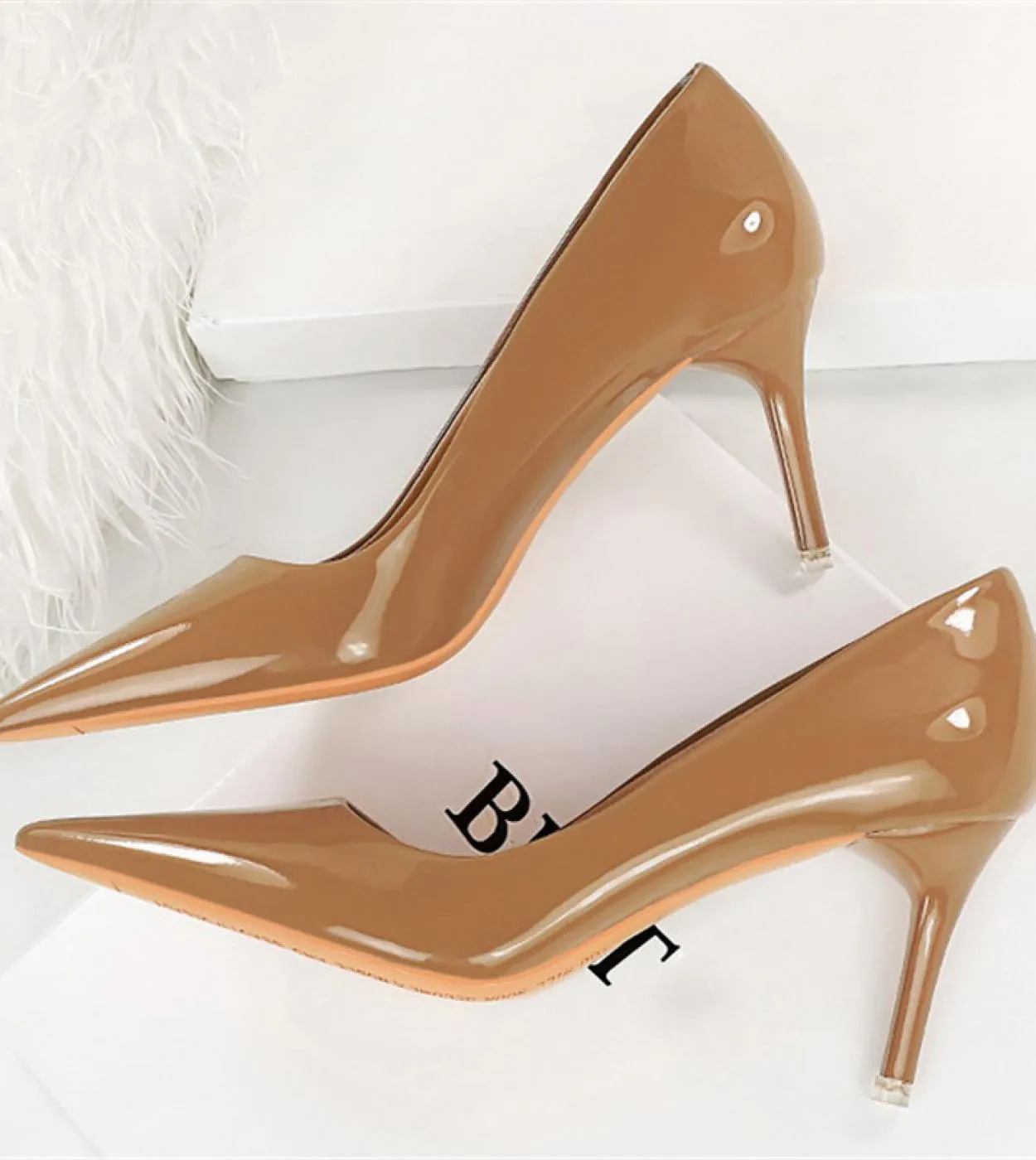 Pelle donna 7,5 cm 10,5 cm Tacchi alti Décolleté classici Lady Stiletto Tacchi bassi sottili Fetish Prom Wedding Scarpe da sposa