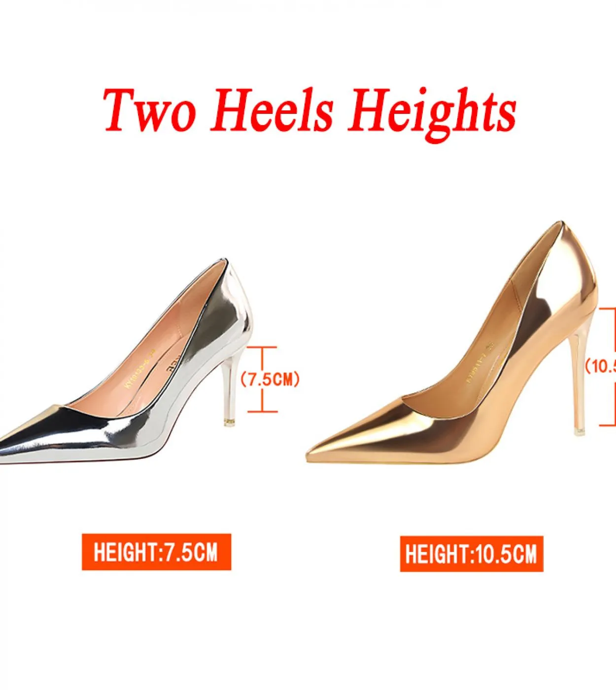 Pelle donna 7,5 cm 10,5 cm Tacchi alti Décolleté classici Lady Stiletto Tacchi bassi sottili Fetish Prom Wedding Scarpe da sposa