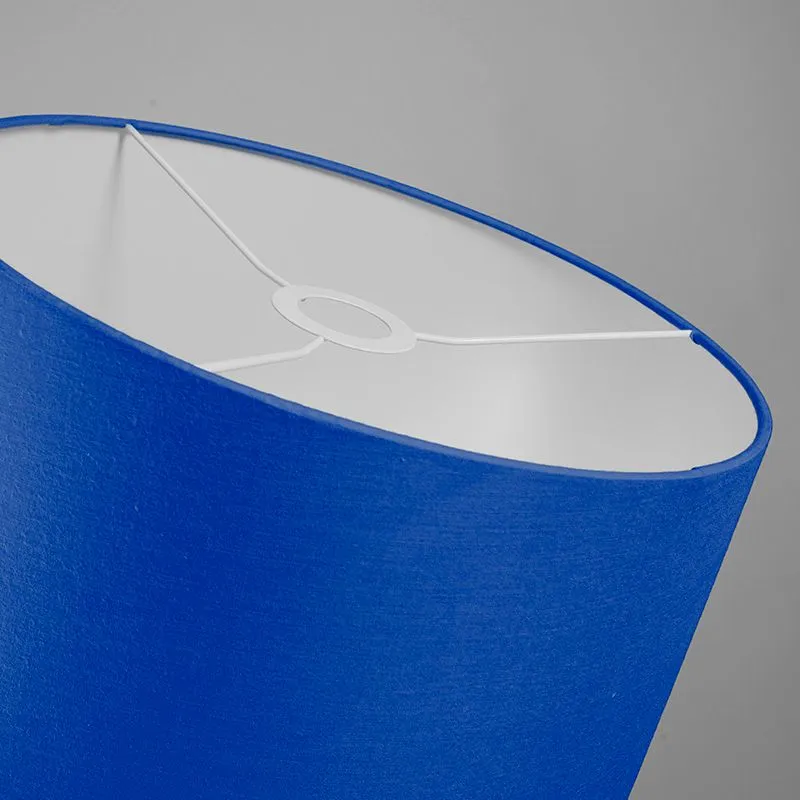 Plafoniera con paralume 'Ton 40 R 2' moderna blu/metallo - adatta per LED / interna