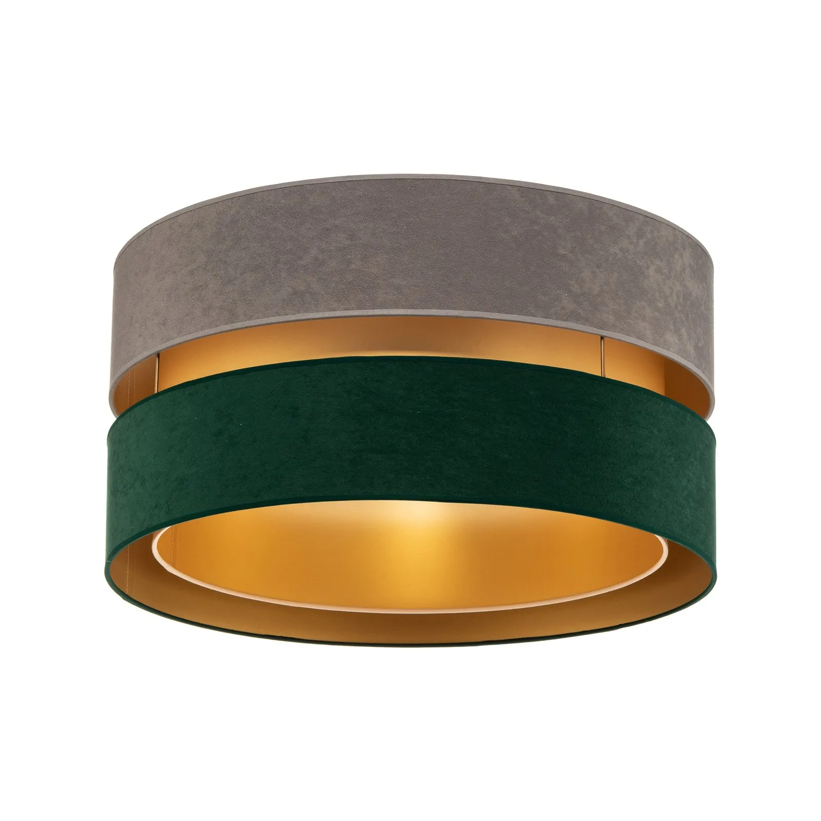 Plafoniera Golden Duo Ø60cm grigio/verde scuro/oro