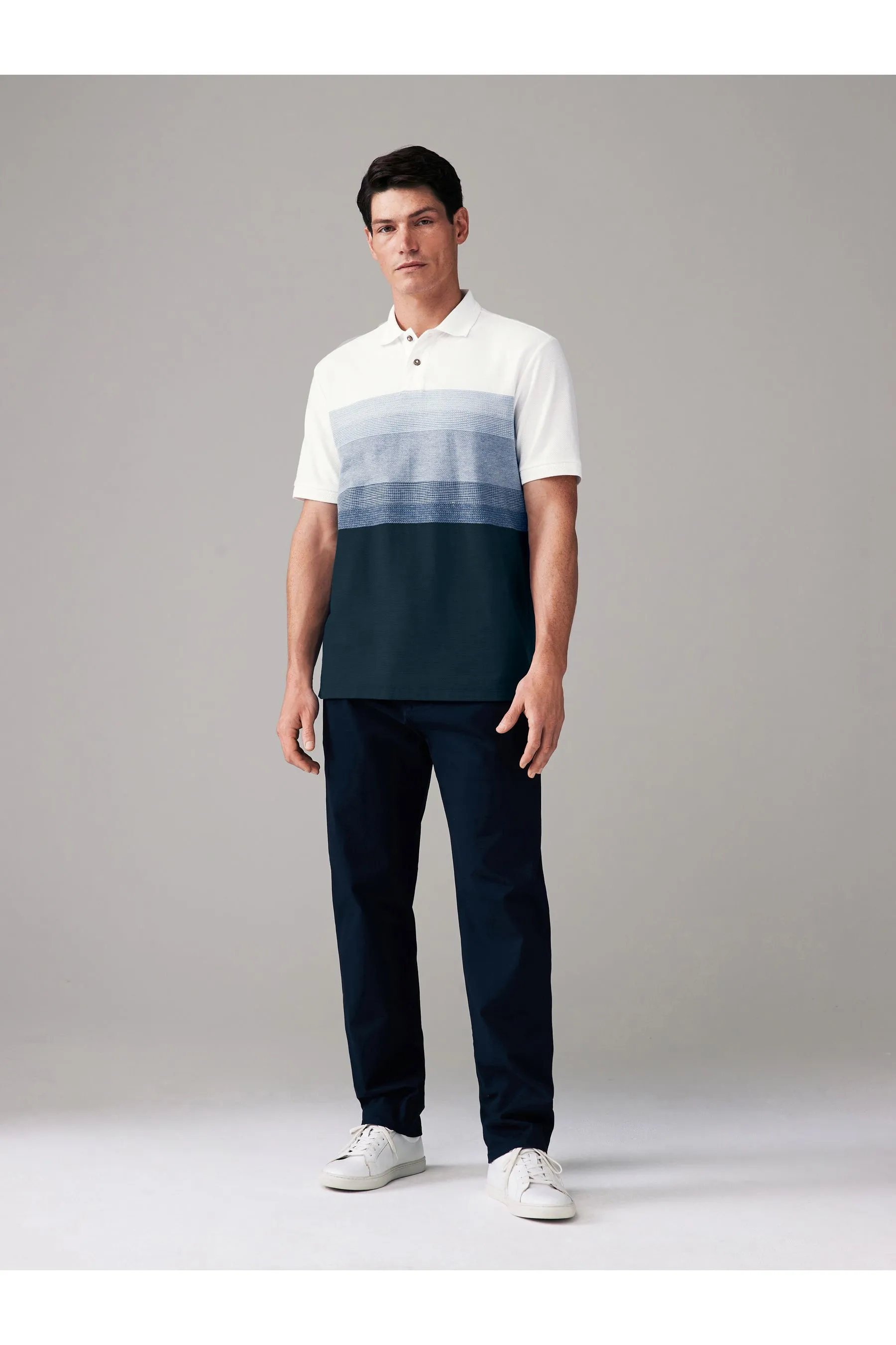 Polo testurizzata mélange a righe