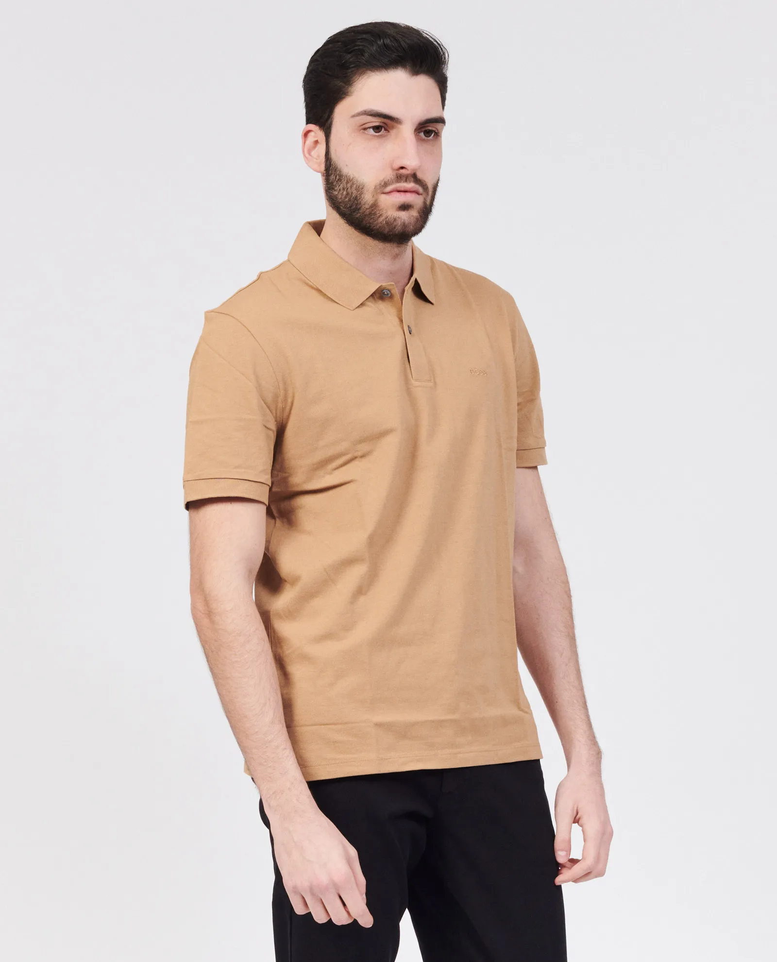 Polo uomo Boss con logo ricamato in cotone