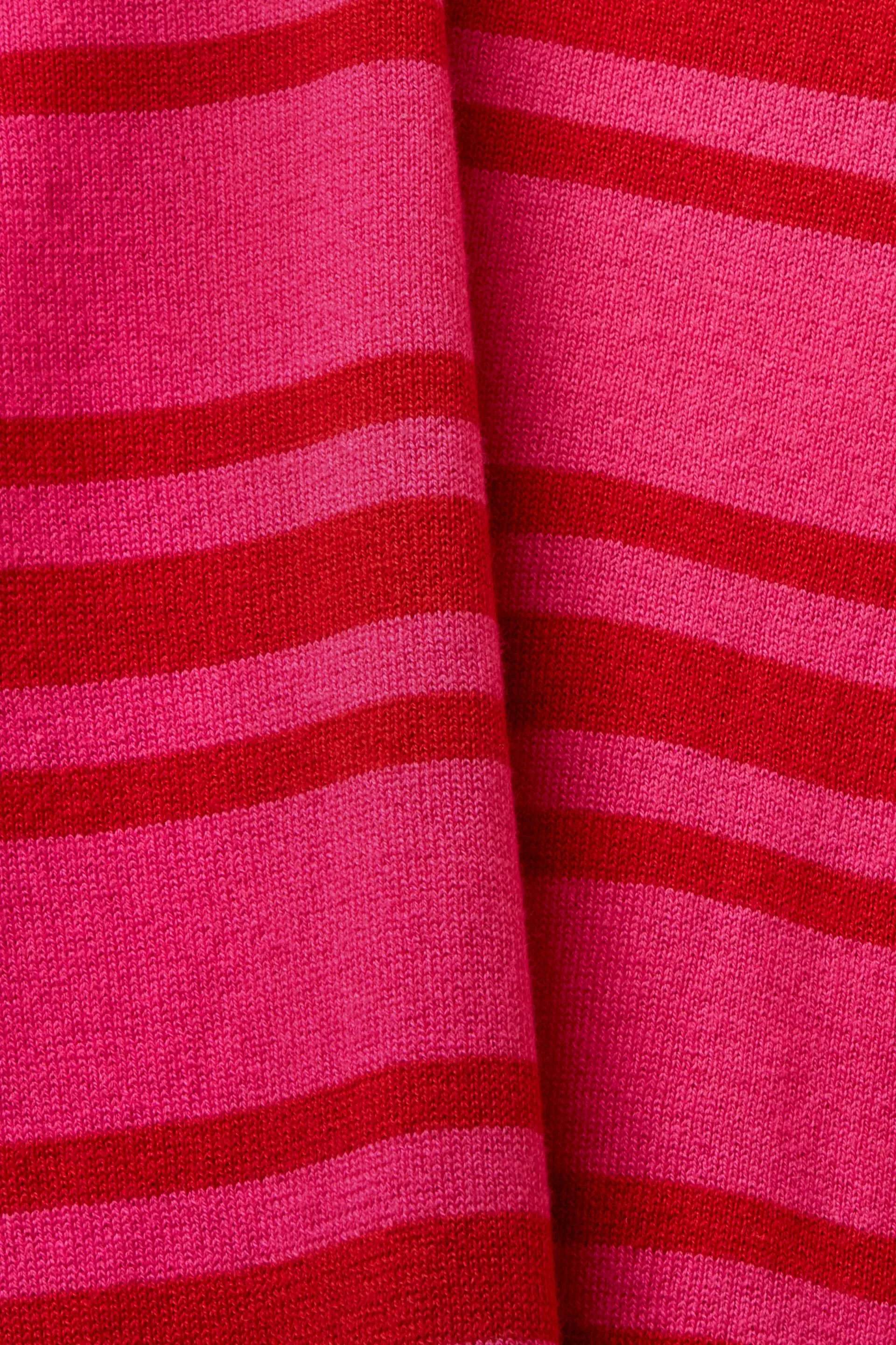 Pullover con scollo a V in cotone a righe