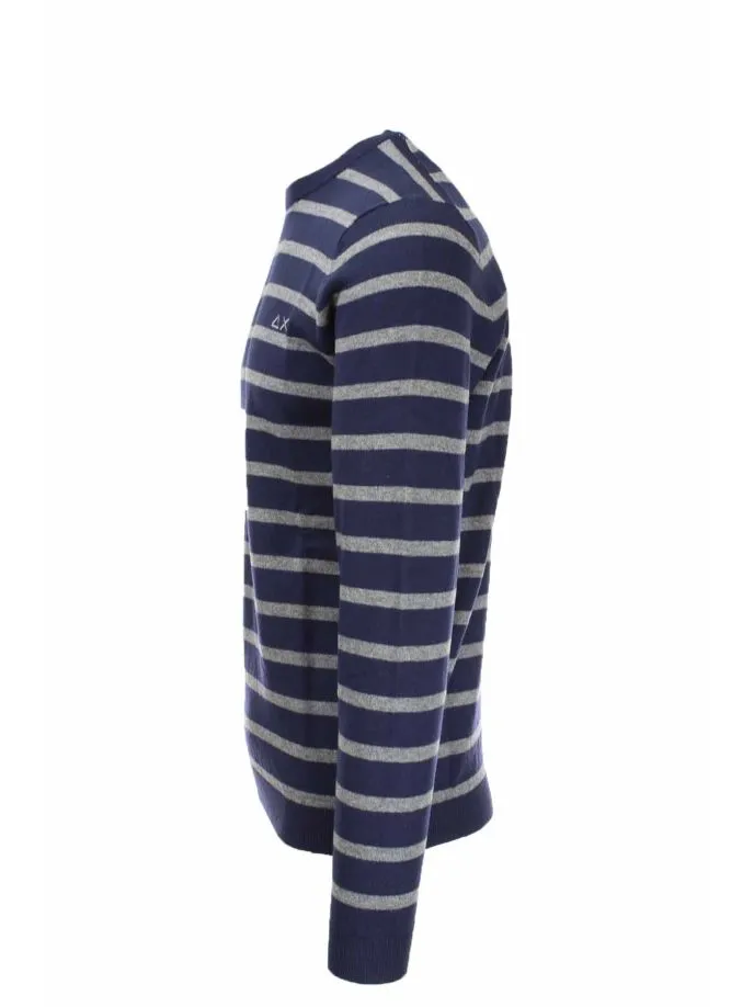 Pullover girocollo a righe