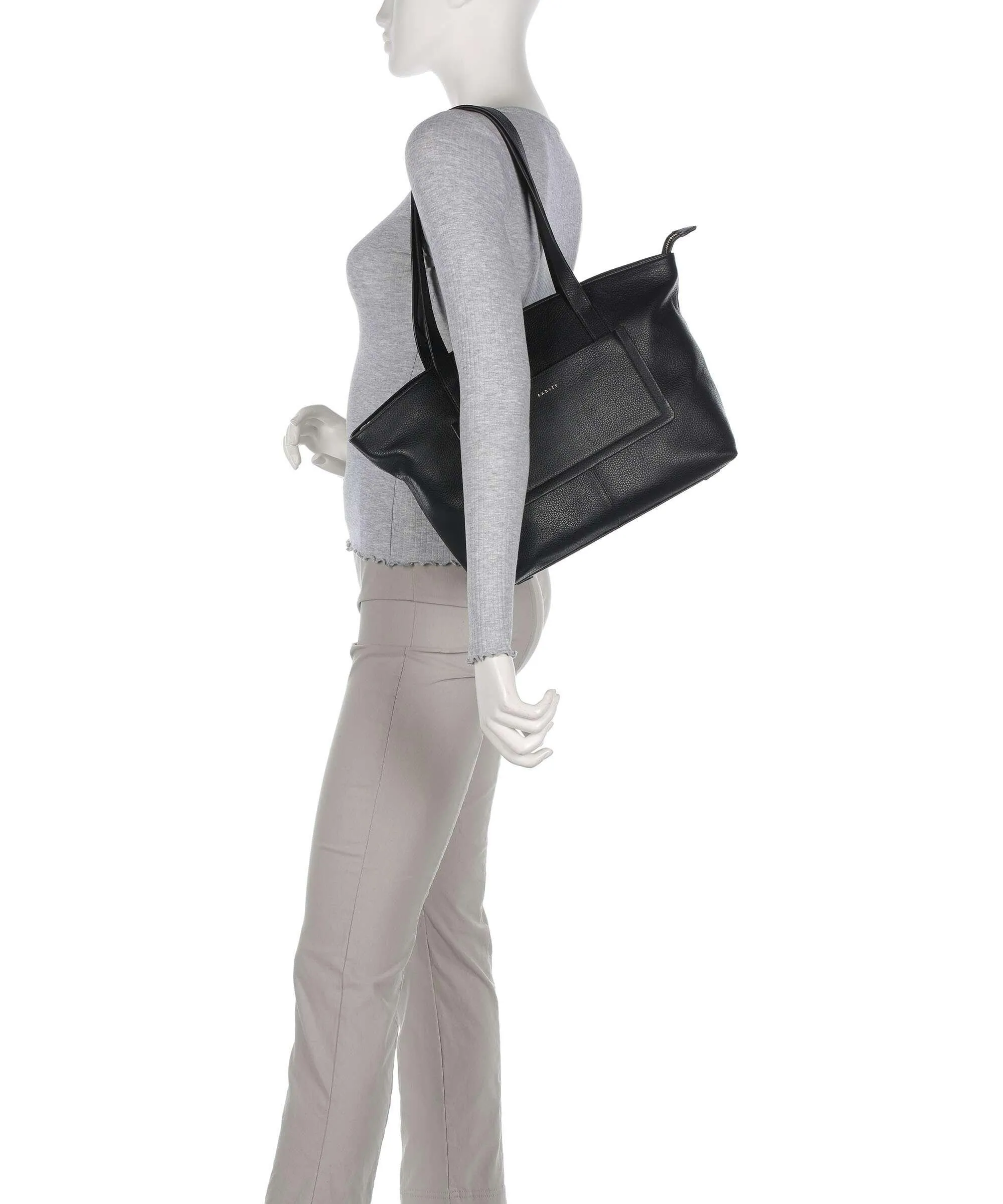  Radley London Sycamore Grove Borsa shopper pelle di vacchetta grana nero  